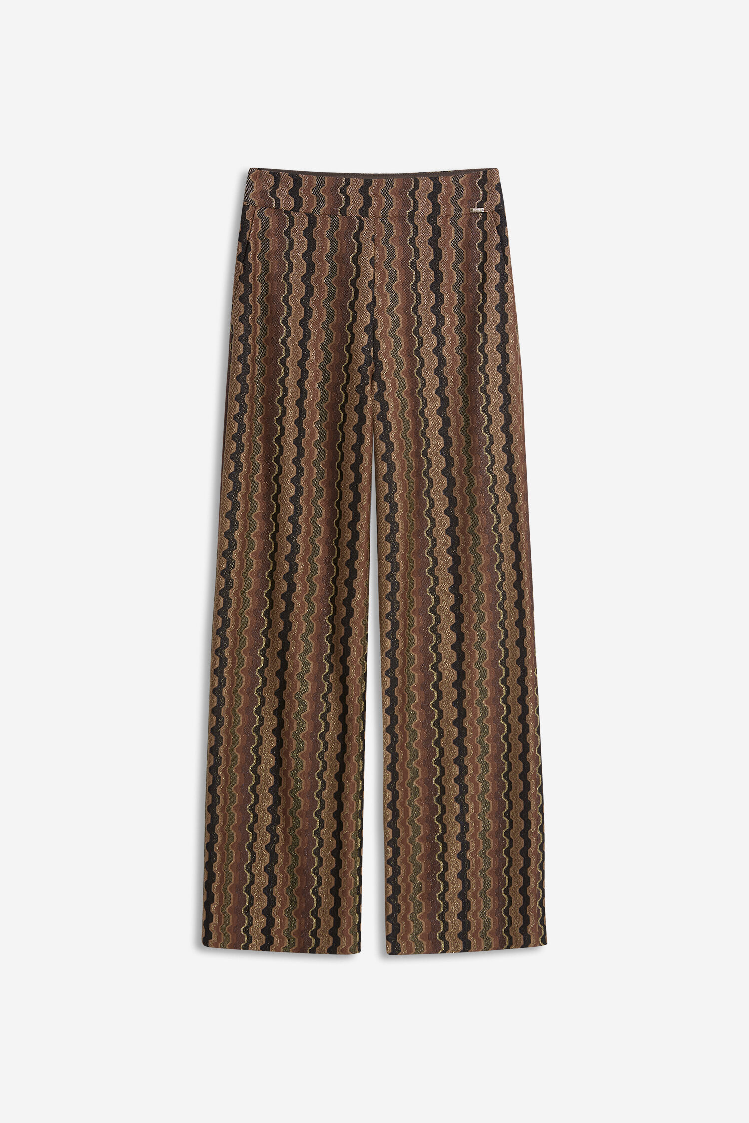 hosen, palazzo, geometrischer muster, braun, breite füße?