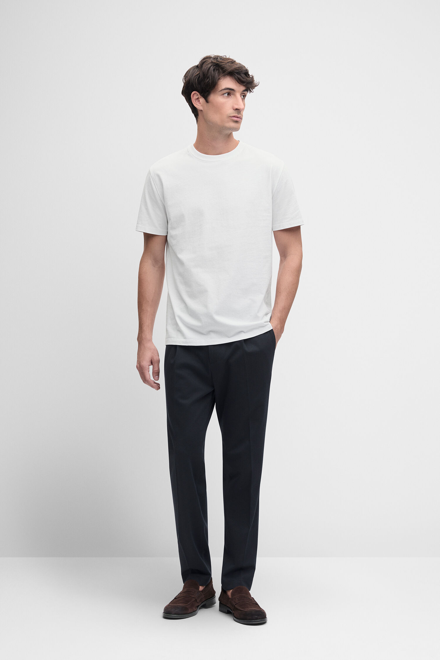 T-Shirt, Weiß, Kurzarm, Basic, Herren