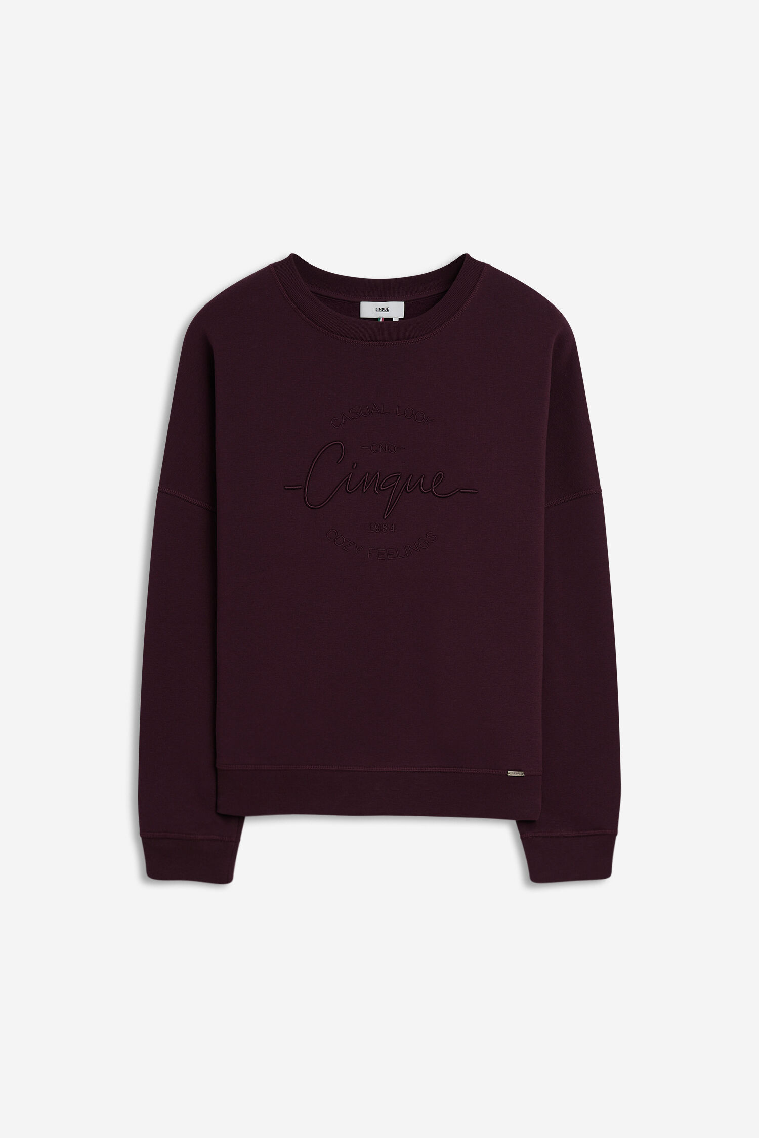 Langarm, Ärmel, Pullover, Sweatshirt, Kastanienbraun - weinrot