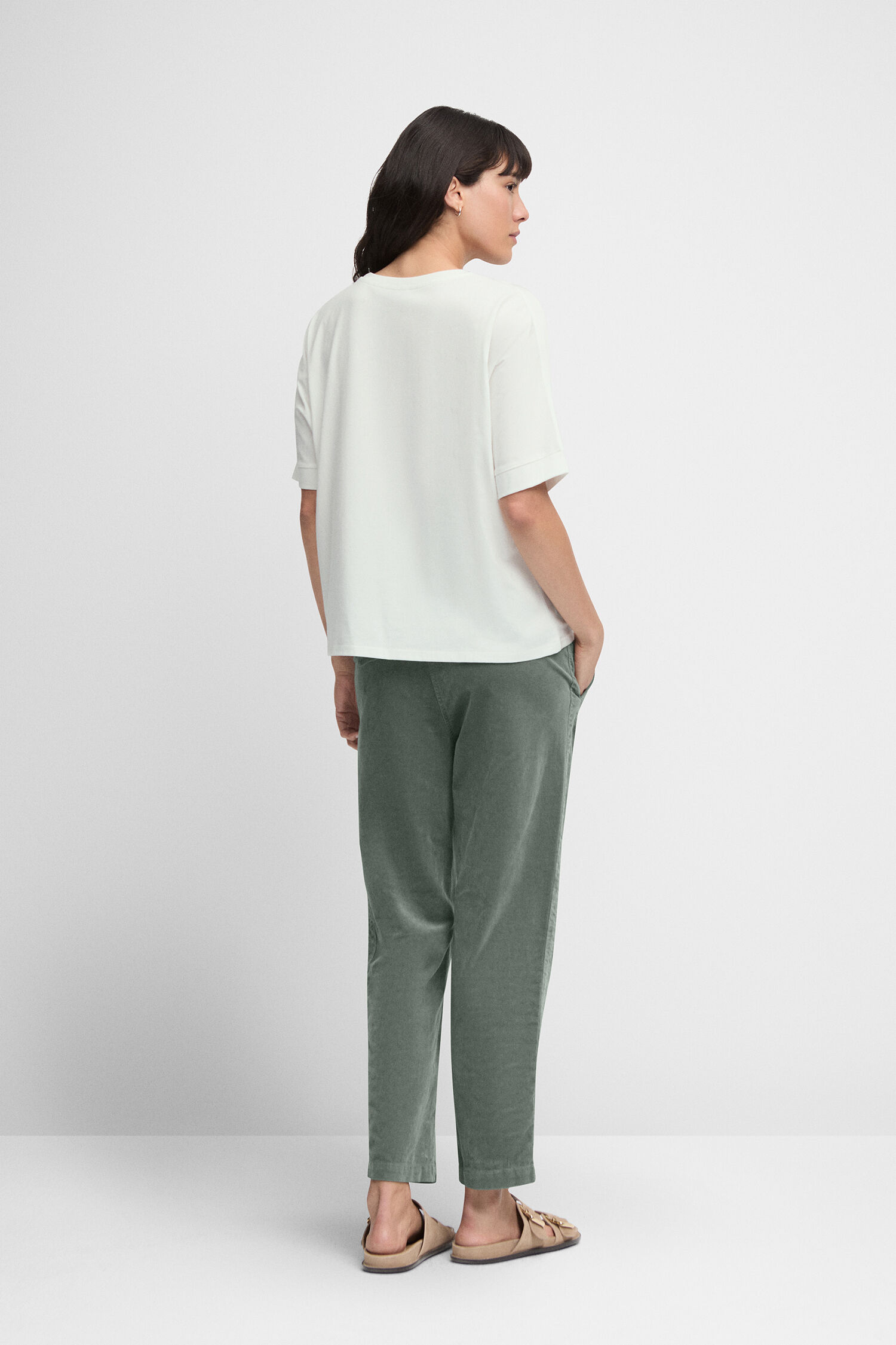 Bluse, Hosen, Leinen, Person, Sandale