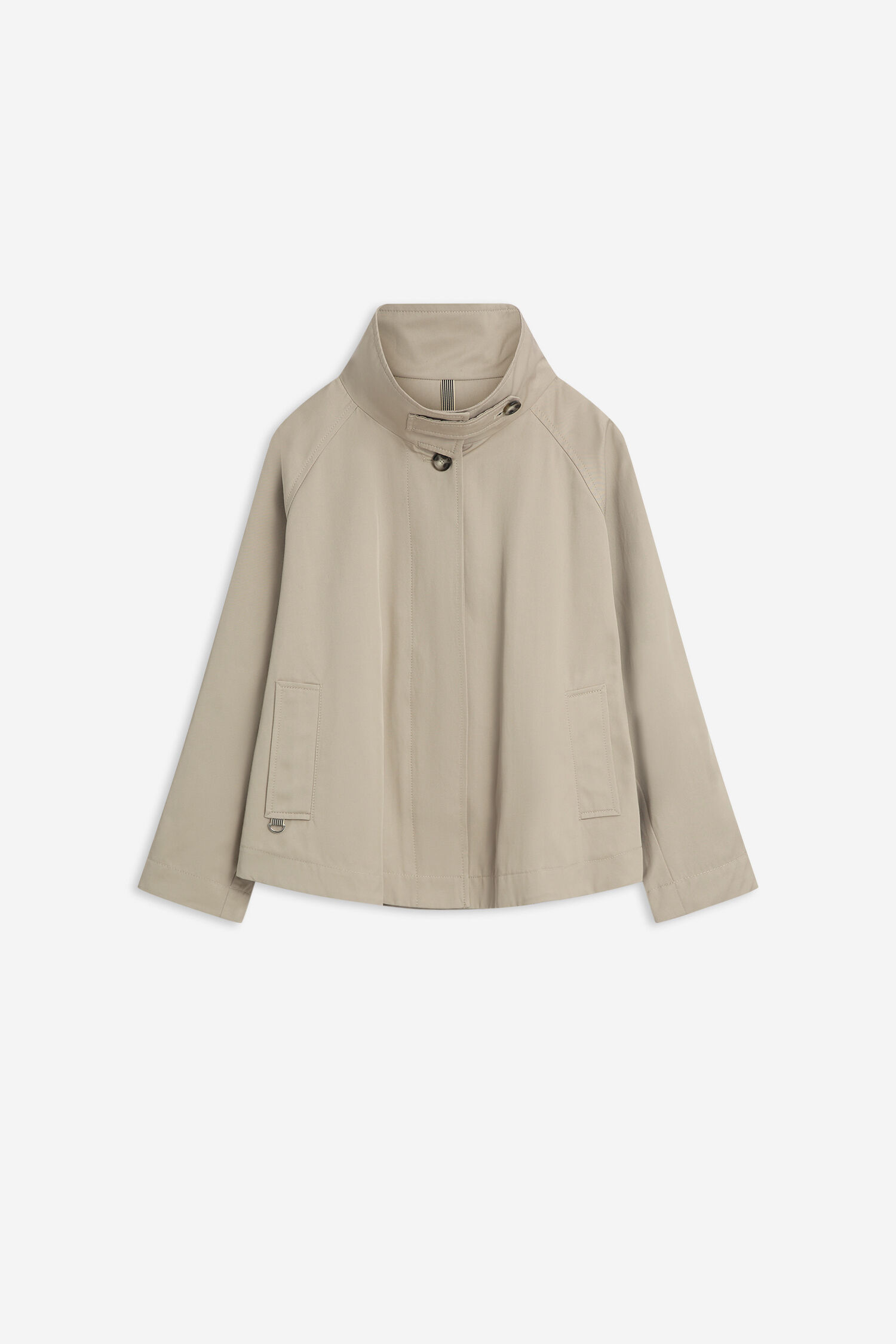 Manteljacke, Beige, Reißverschluss, Knöpfe, Seitentaschen