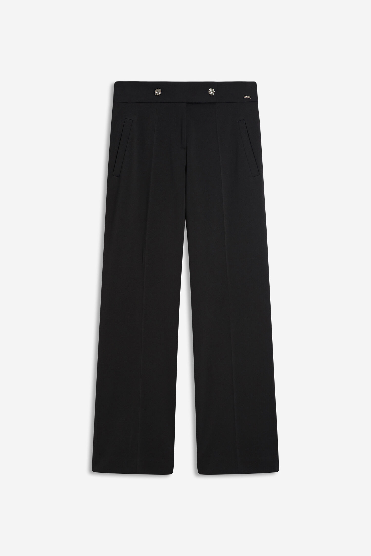 hose, schwarz, wegschnitt, gürtellose taille, zippertaschen