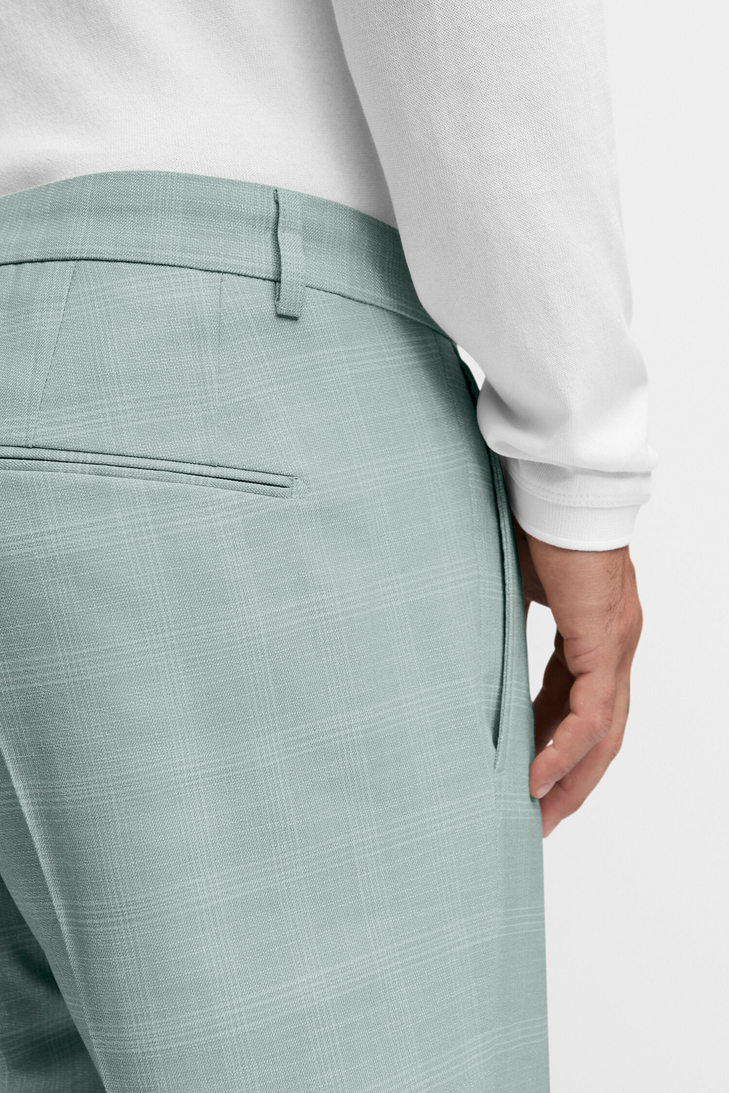 Hosen, Leinen, Langarm, Mann, Person