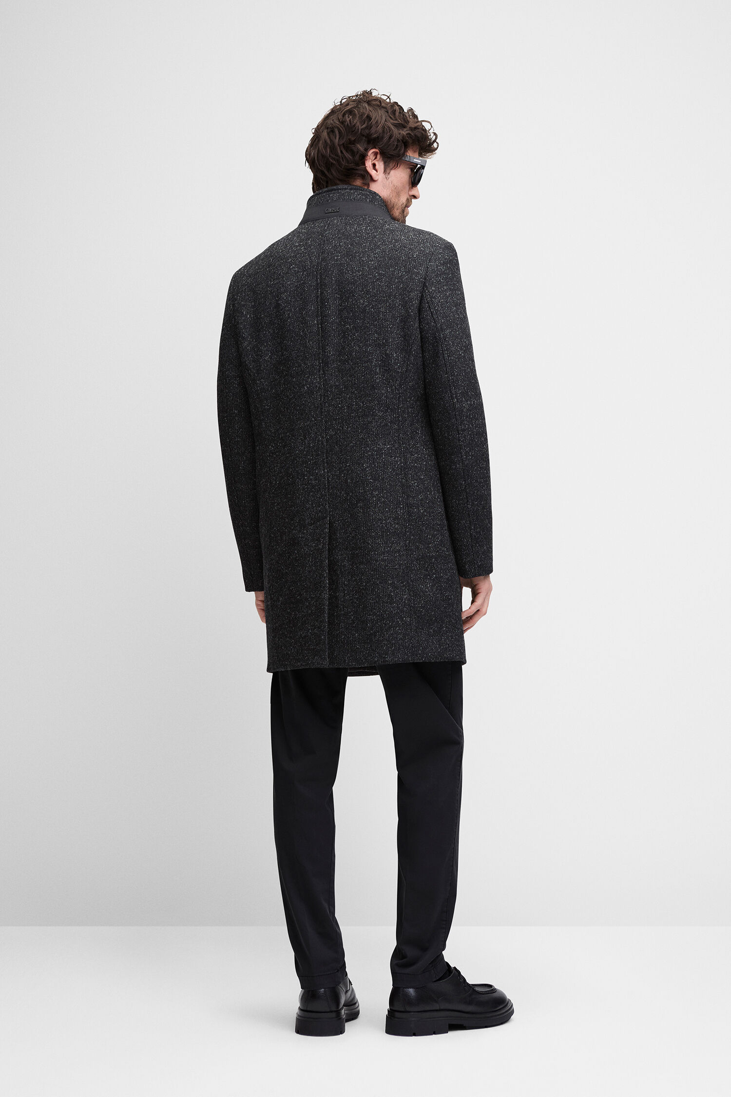 Mantel, Overcoat, Grauer Mantel, Wolle, Langarm