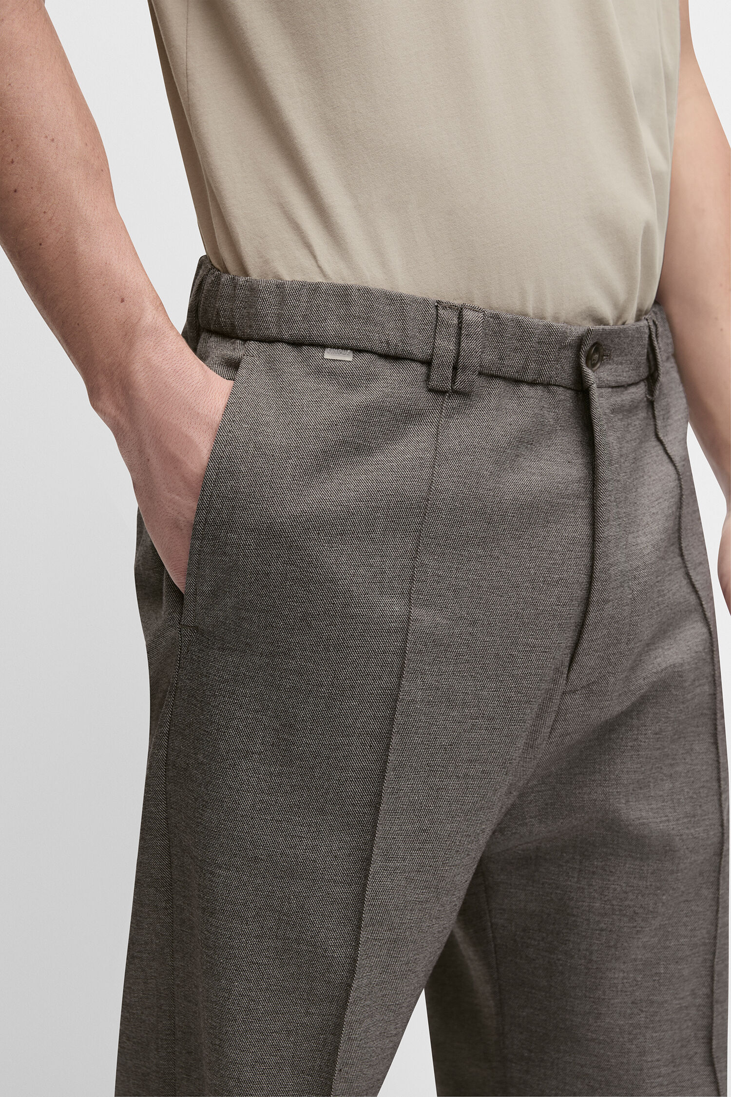 Hose, Twill, Grau, Taillien, Tasche