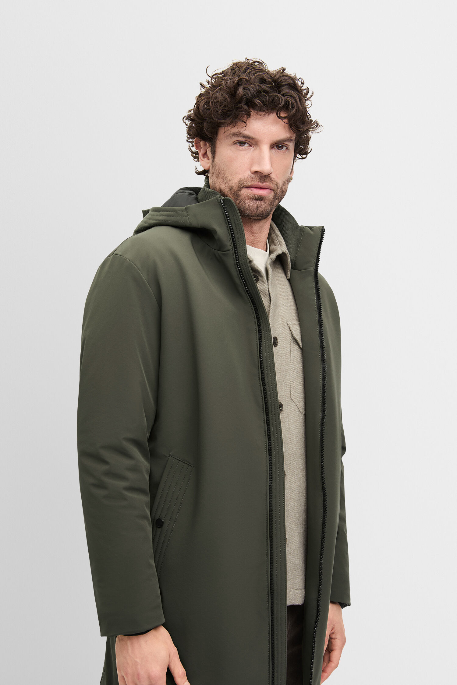 Mantel, Fleece, Erwachsener, Mann, Person