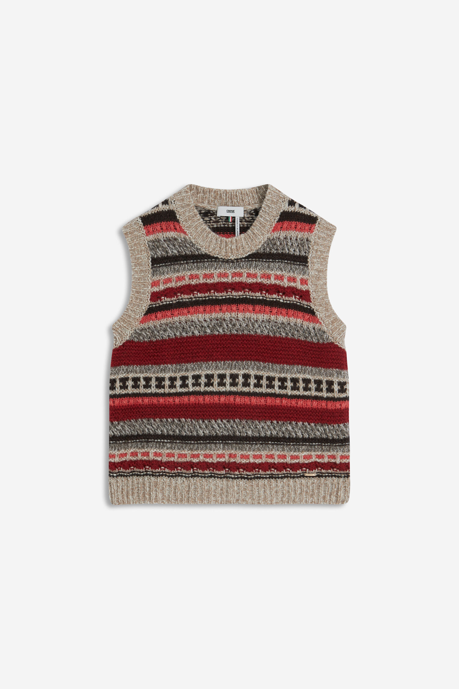Weste, Strickweste, Sleeveless, Gemustert, Knitwear