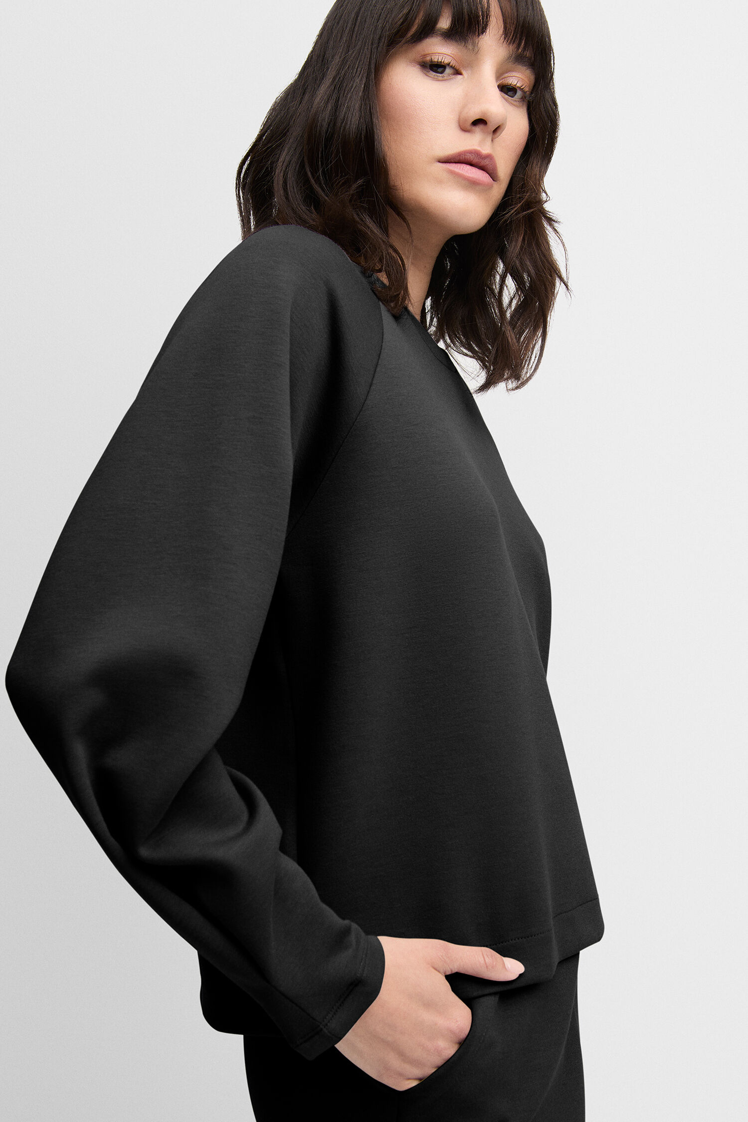 Sweatshirt CIINESI Langarm, Fleece, Erwachsener, Person, Frau