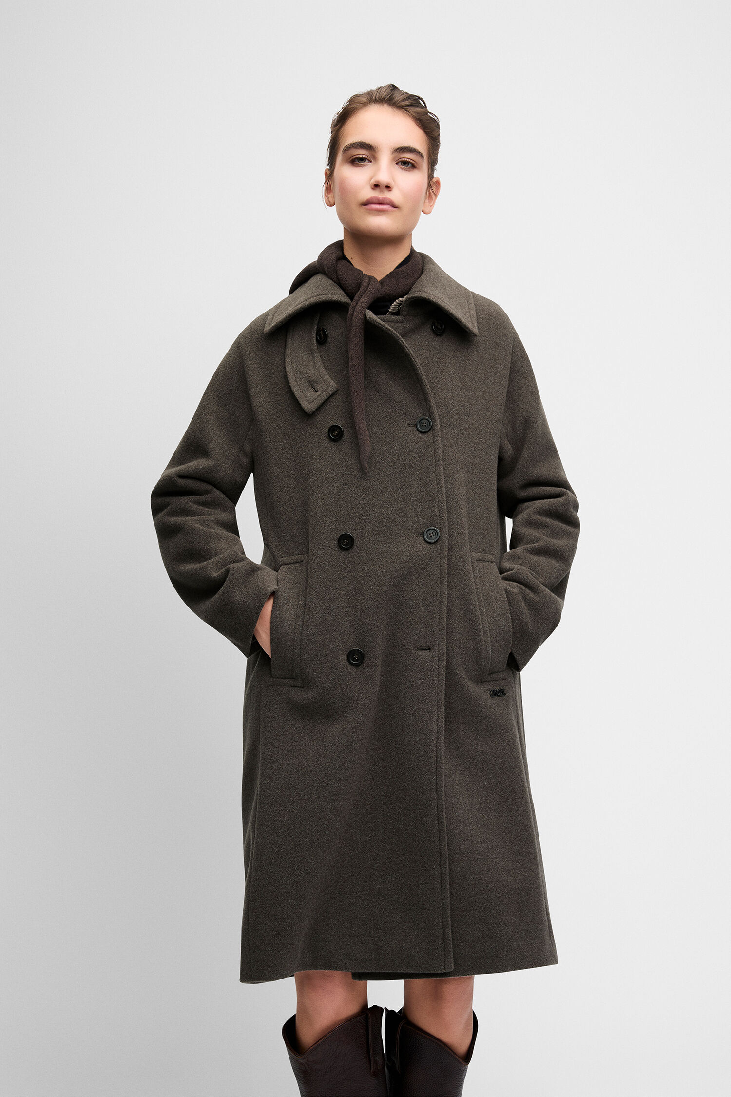 Mantel, Wollmantel, Duffle-Style, Kragen, Knopfleiste