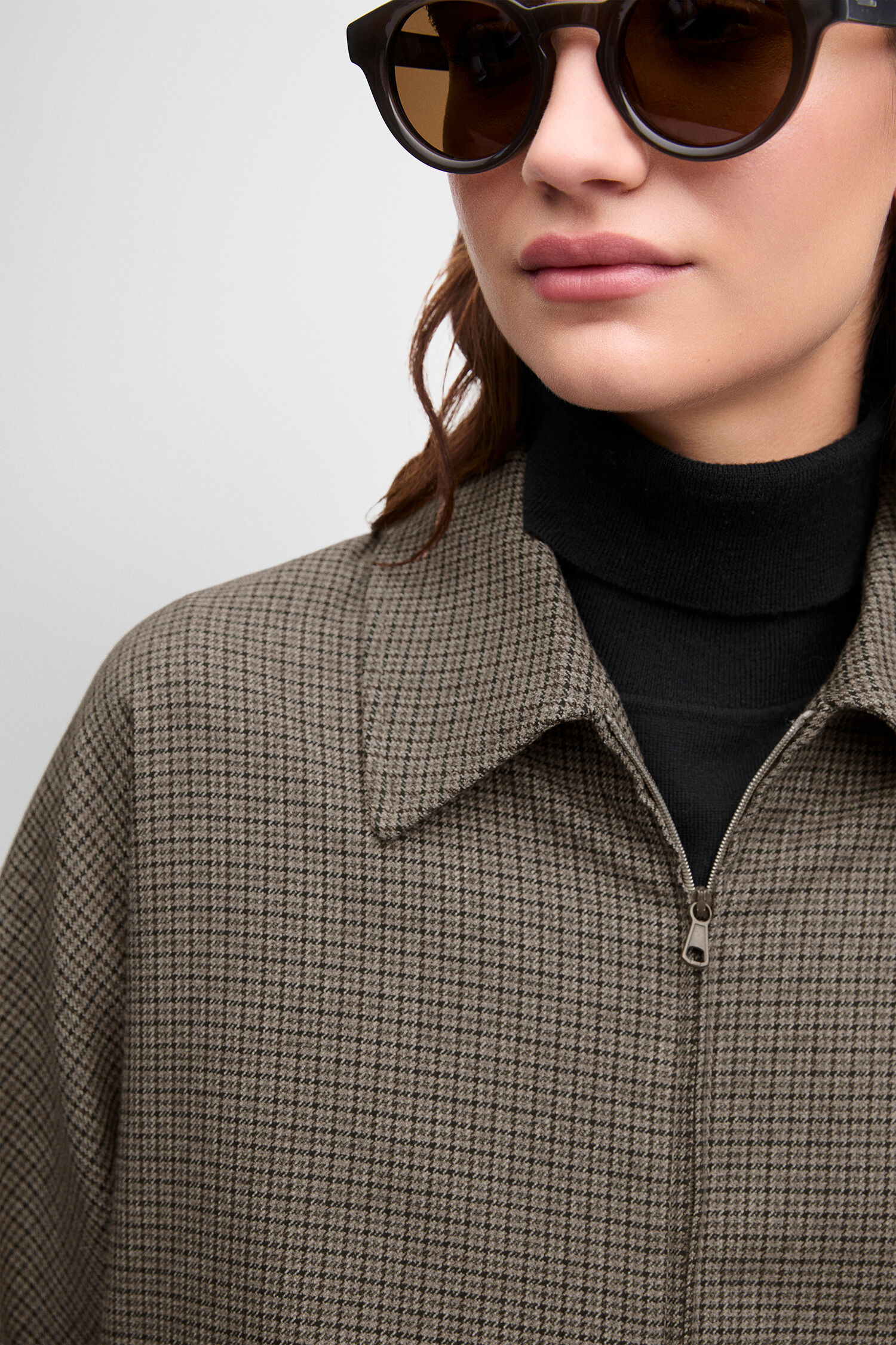 Hautskoerperjacke, Overshirt, Hahnentrittmuster, Karo, Brillen