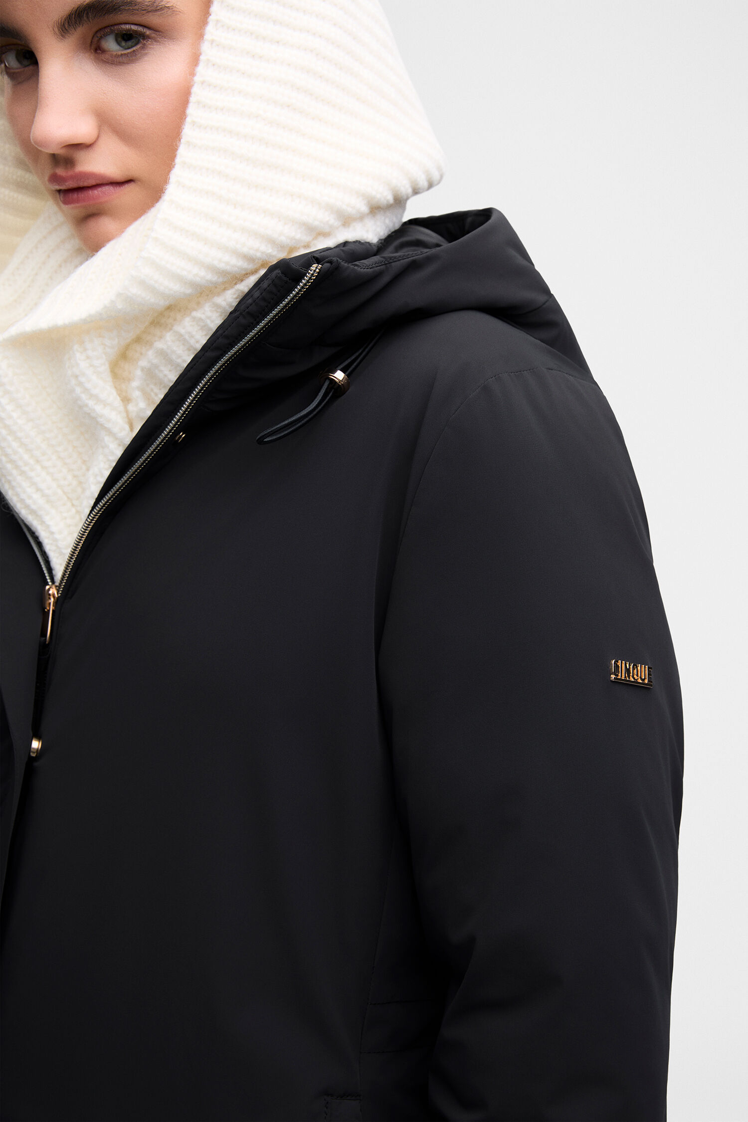 Mantel, Dünngefüttert, Schwarz, Herren/Unisex, Kapuze