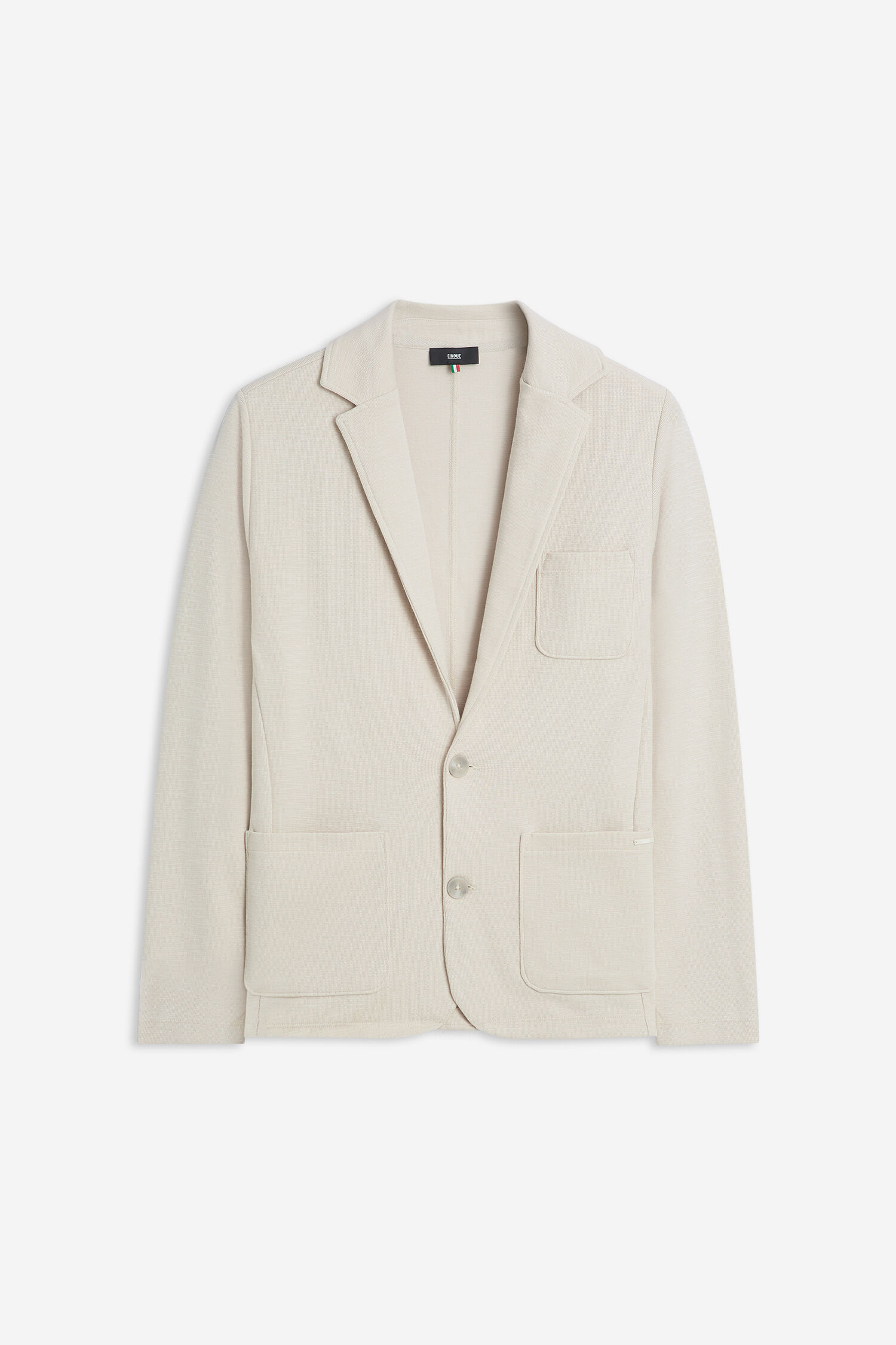 Blazer, Herrenjacke, Lichtbeige, Einreiher, Patch-Pockets