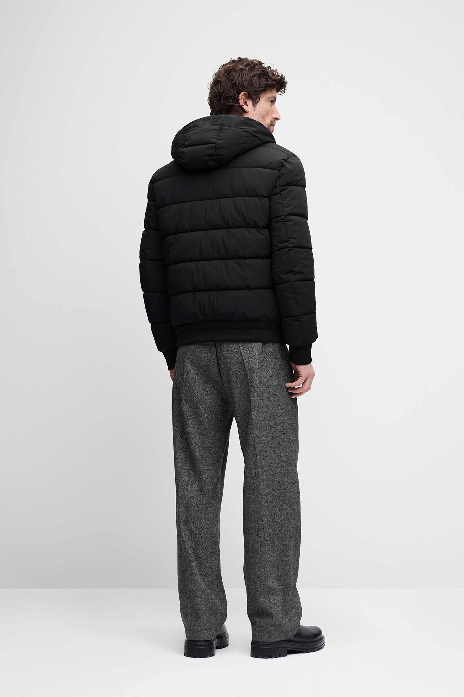 Mantel, Pufferjacke, Hoodie, Schwarz, Hose