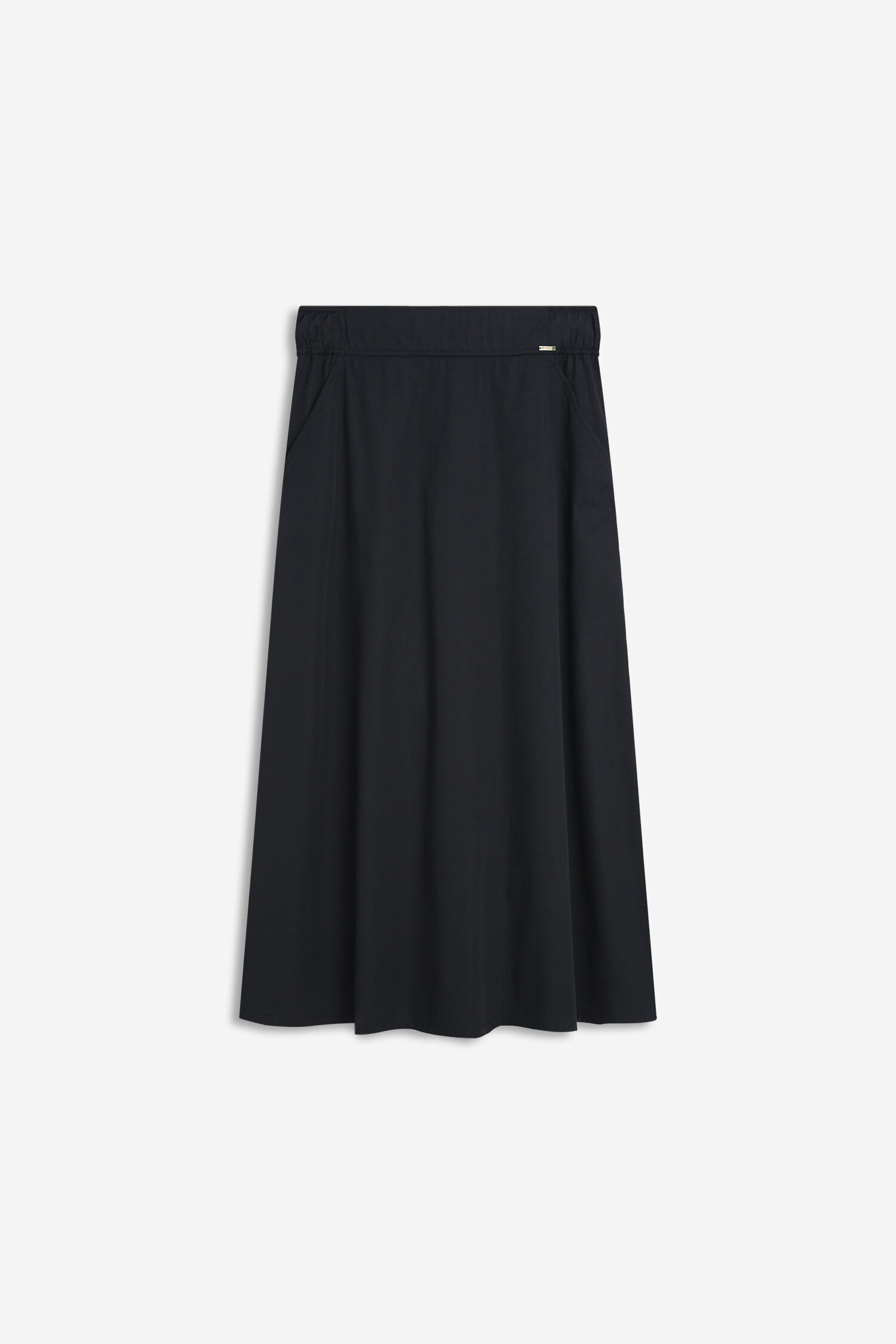 Rock, Schlicht, Midikleid, Schwarz, Gummibund