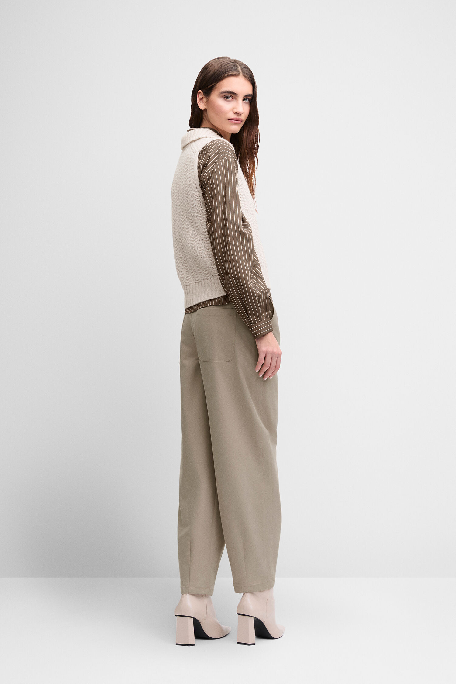 Weste, Strickweste, Hemdstruktur, Beige, Hose