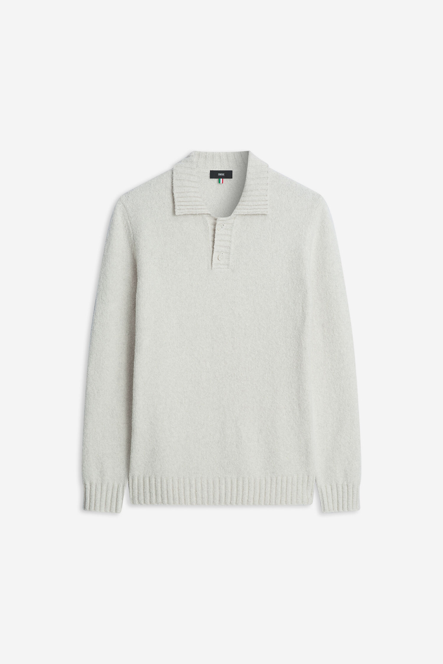 Pullover, Kragenpolo, Strickpullover, Kleiderschnitt, hellgrau
