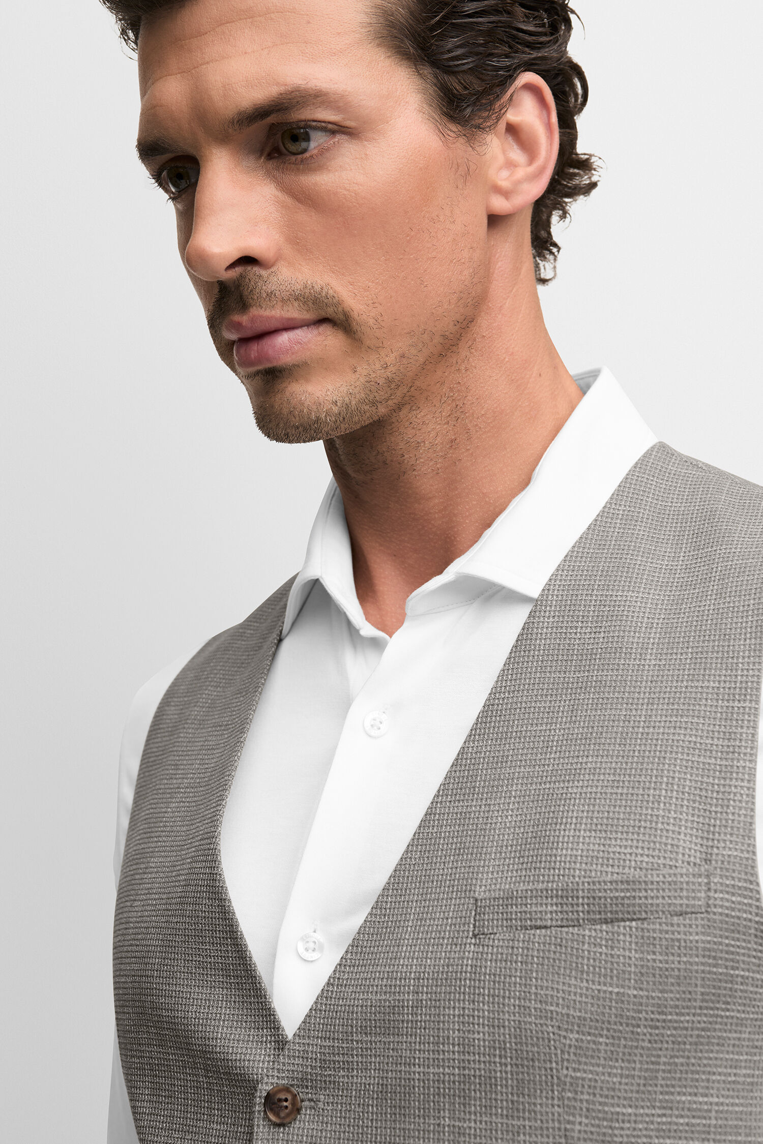 Formelle Kleidung, Anzug, Weste, Hemd, Person