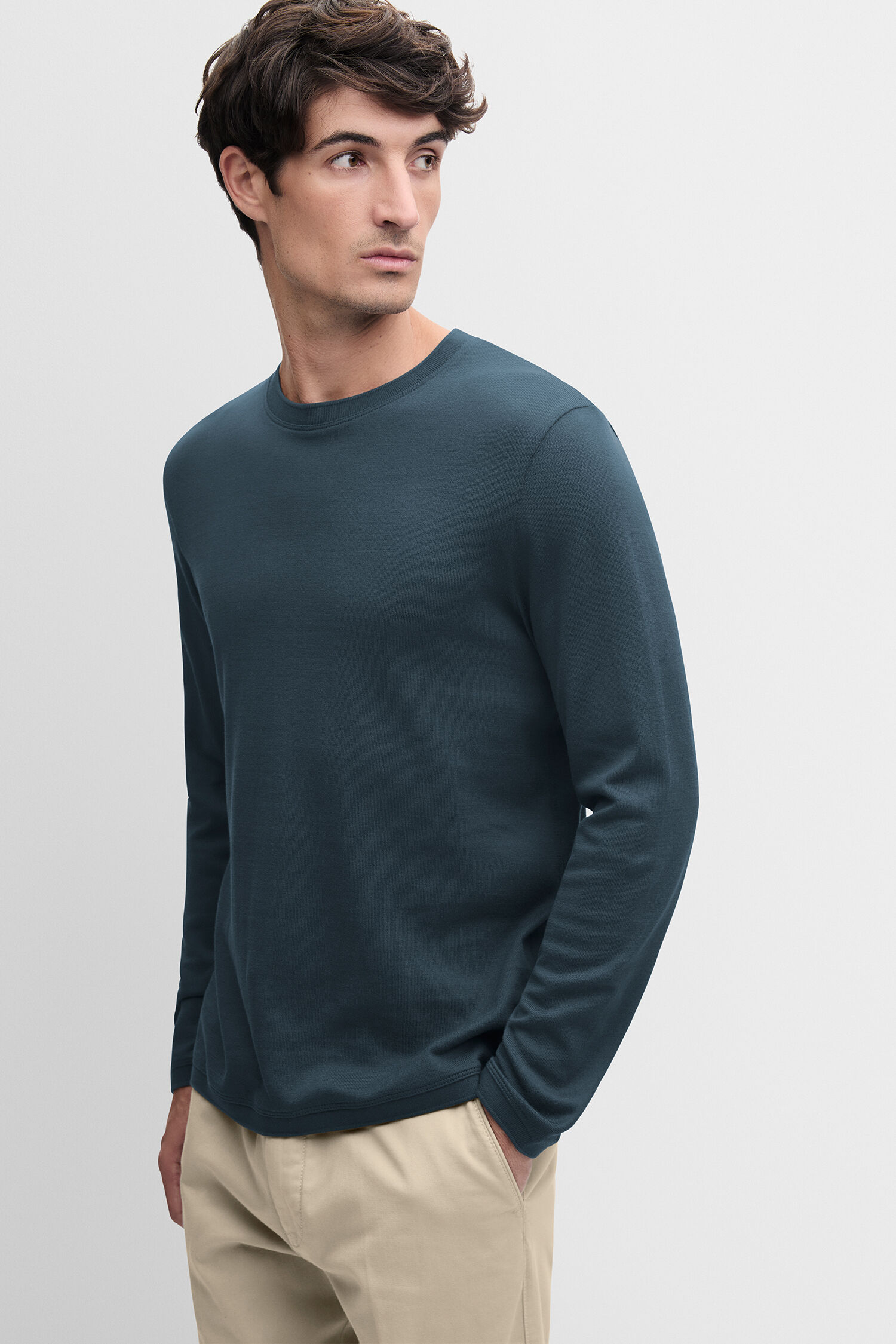 Langarmshirt, Sweatshirt, Uniforme, Kragenloses Shirt, Baumwollmischung?