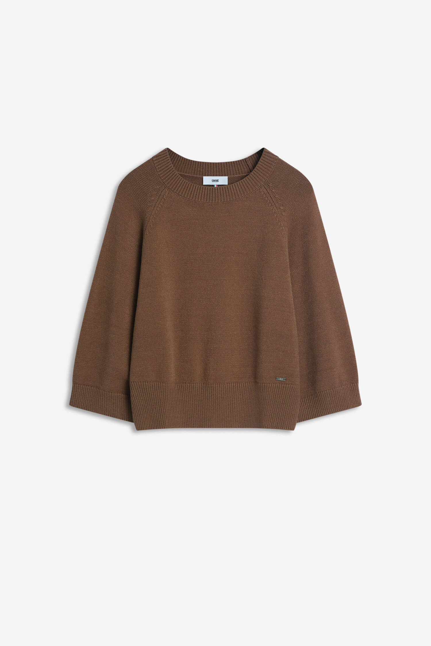 Pullover, Knit, Braun, Rundhals, Sweater
