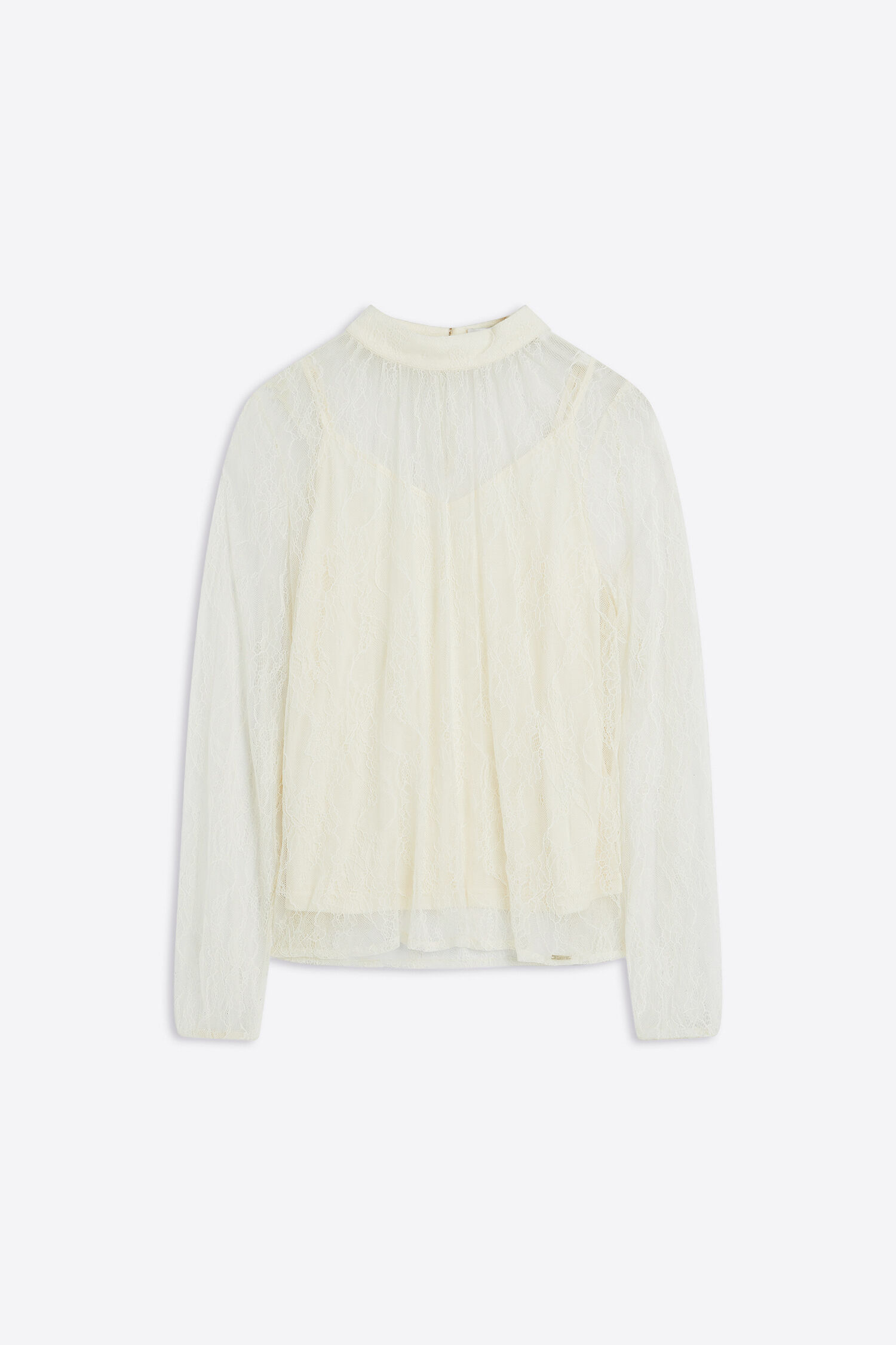 Bluse, Spitzenoberteil, Weiß, Lace, Kragen