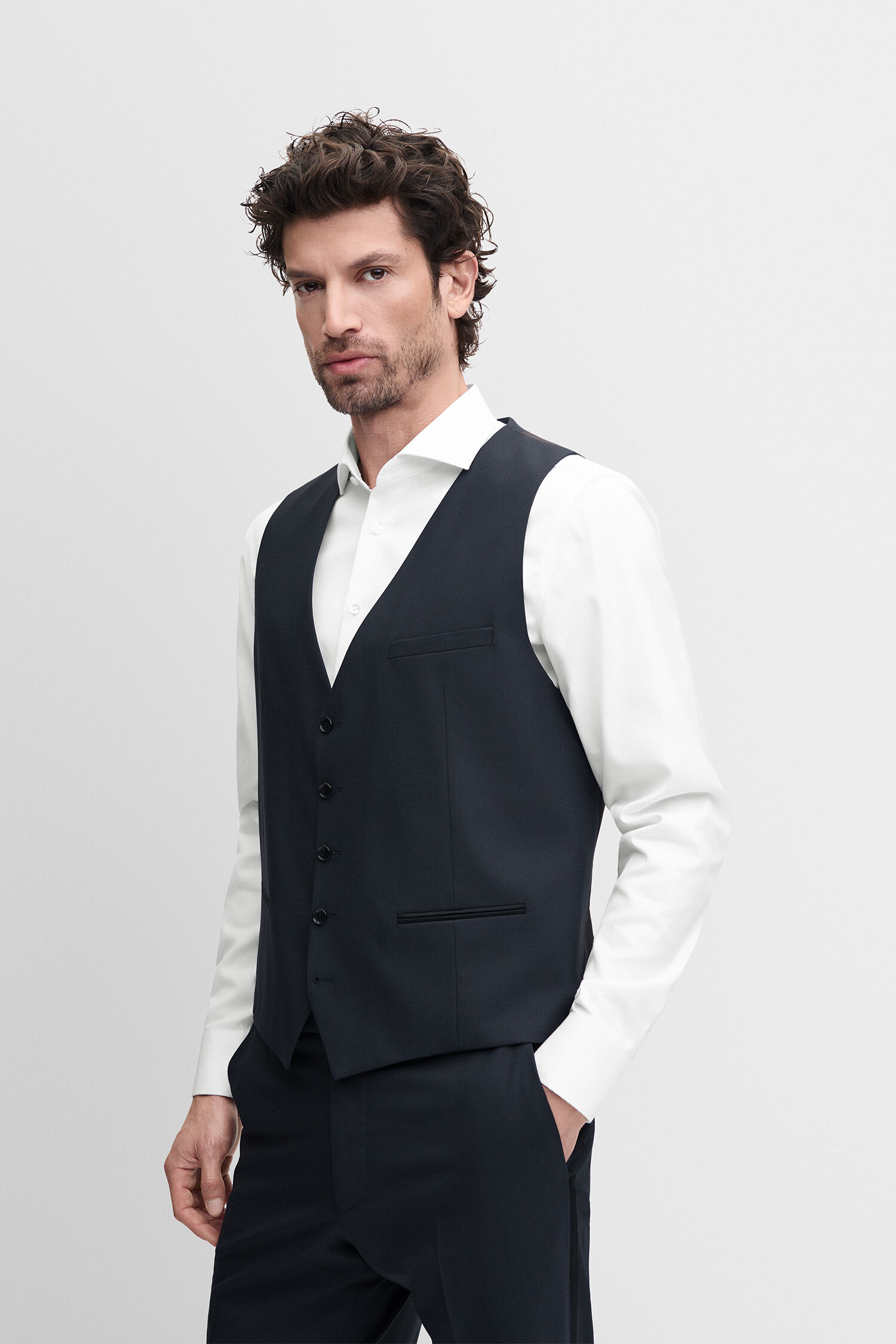 Anzugweste, Dreiteiliger Look, Navy, Weste, Herrenoutfit