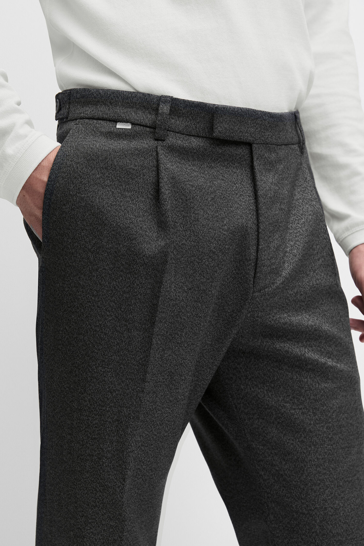 Hose, Anzughose, Obermaterial: Wolle/Polyester?, Grau, Klassisch