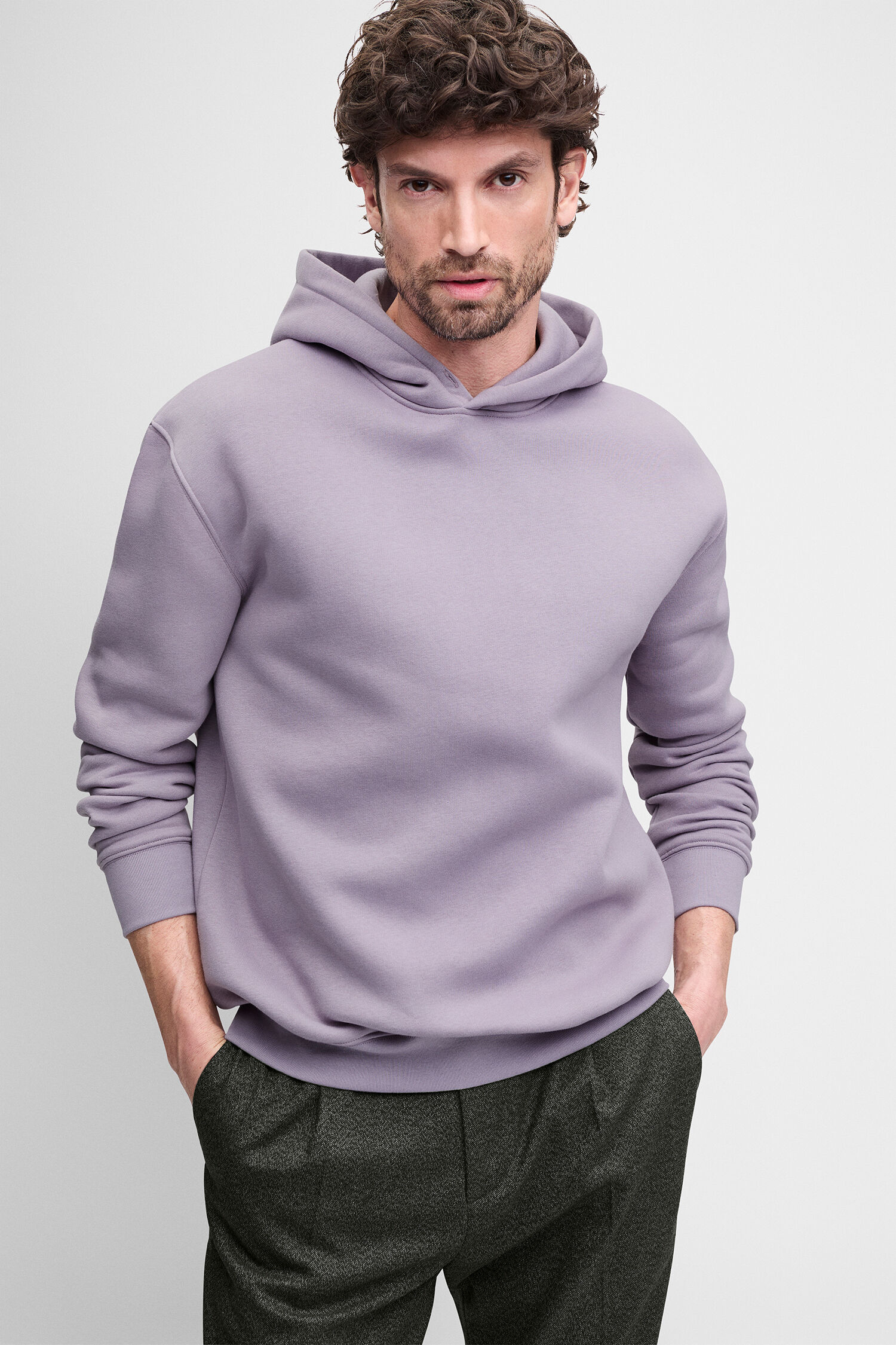 Hoodie, Lavendel, Langarm, Kapuze, Kordelzug