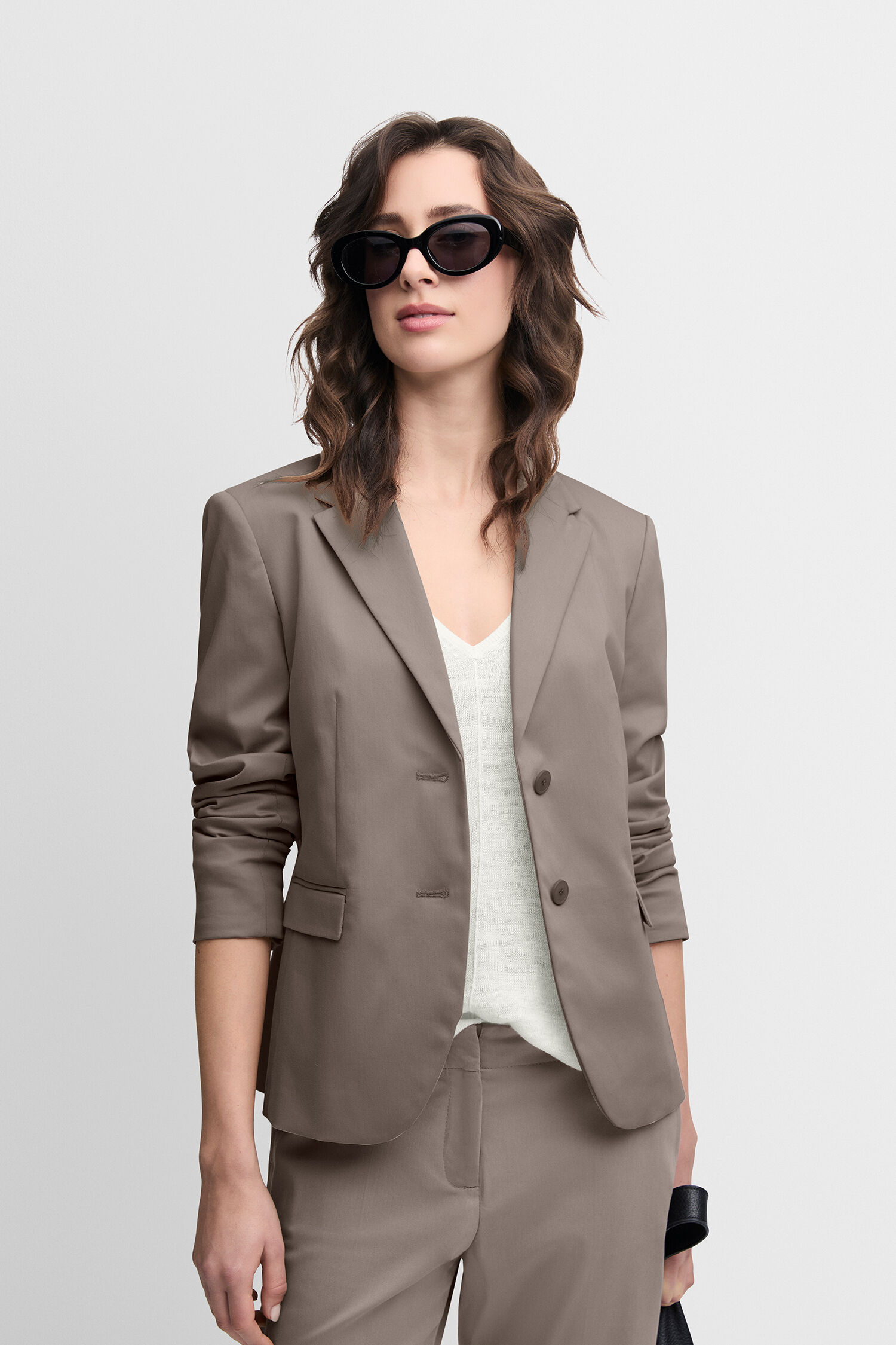 Blazer, Mantel, Jacke, Formelle Kleidung, Anzug - hellbraun