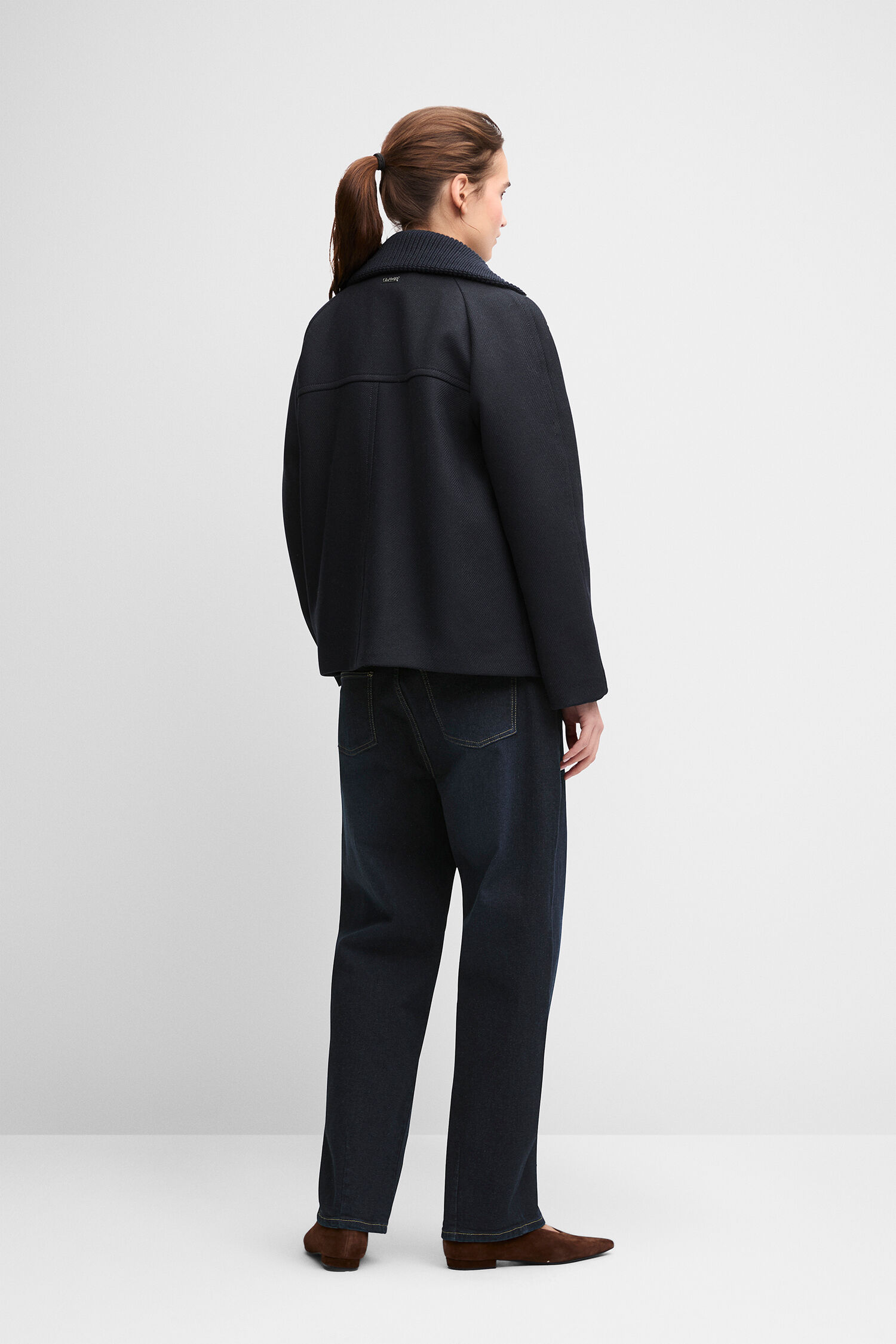 jacket, coat, dunkelblau, Kragen, Jeans