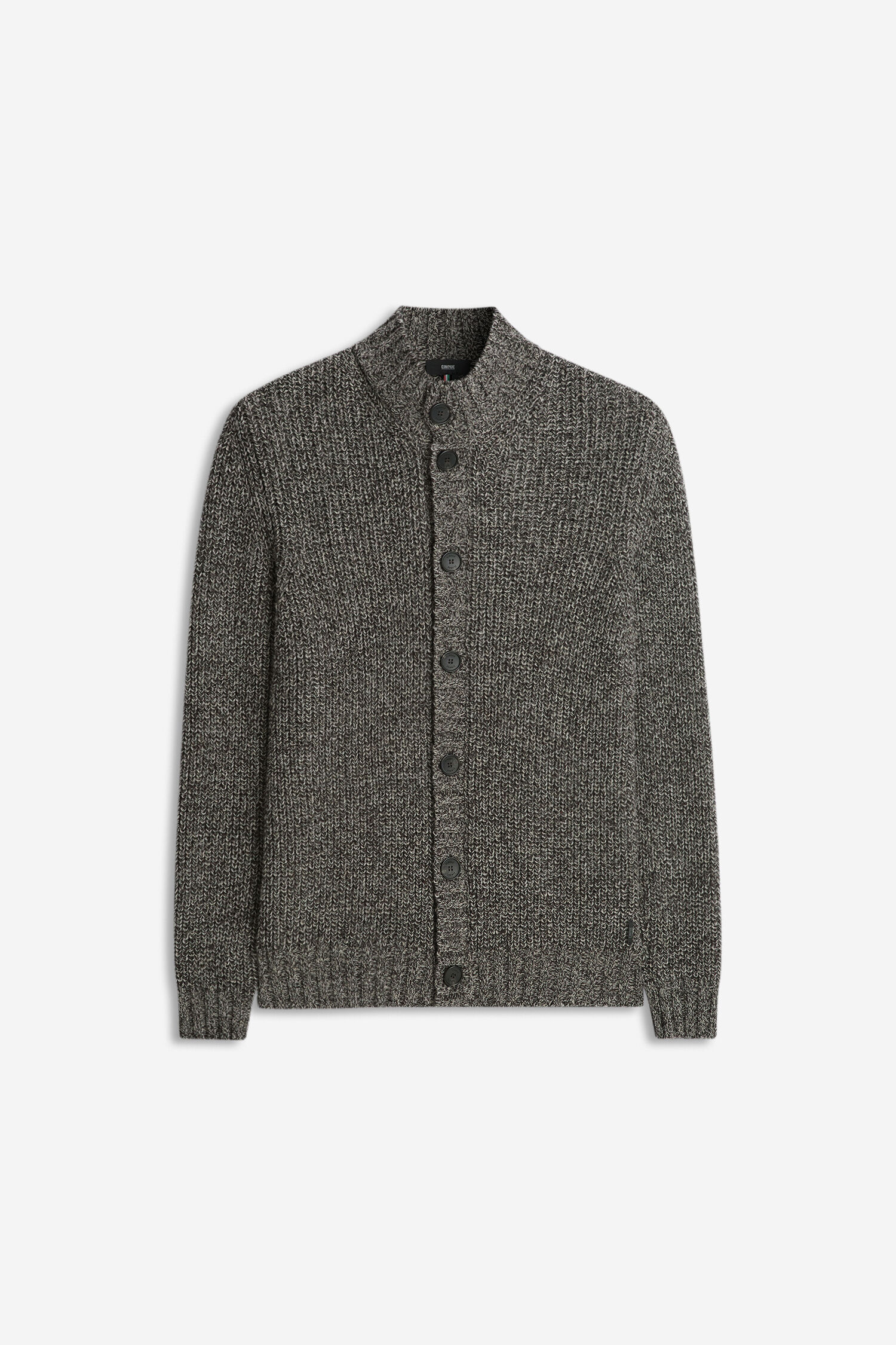 Kardigan, Knitwear, Knopfleiste, Gemustert?, Graues meliert