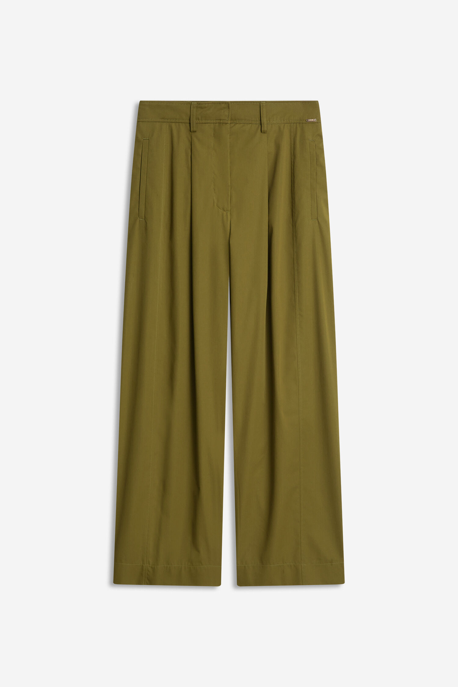 pants, olive, wide-leg, trousers, pleated