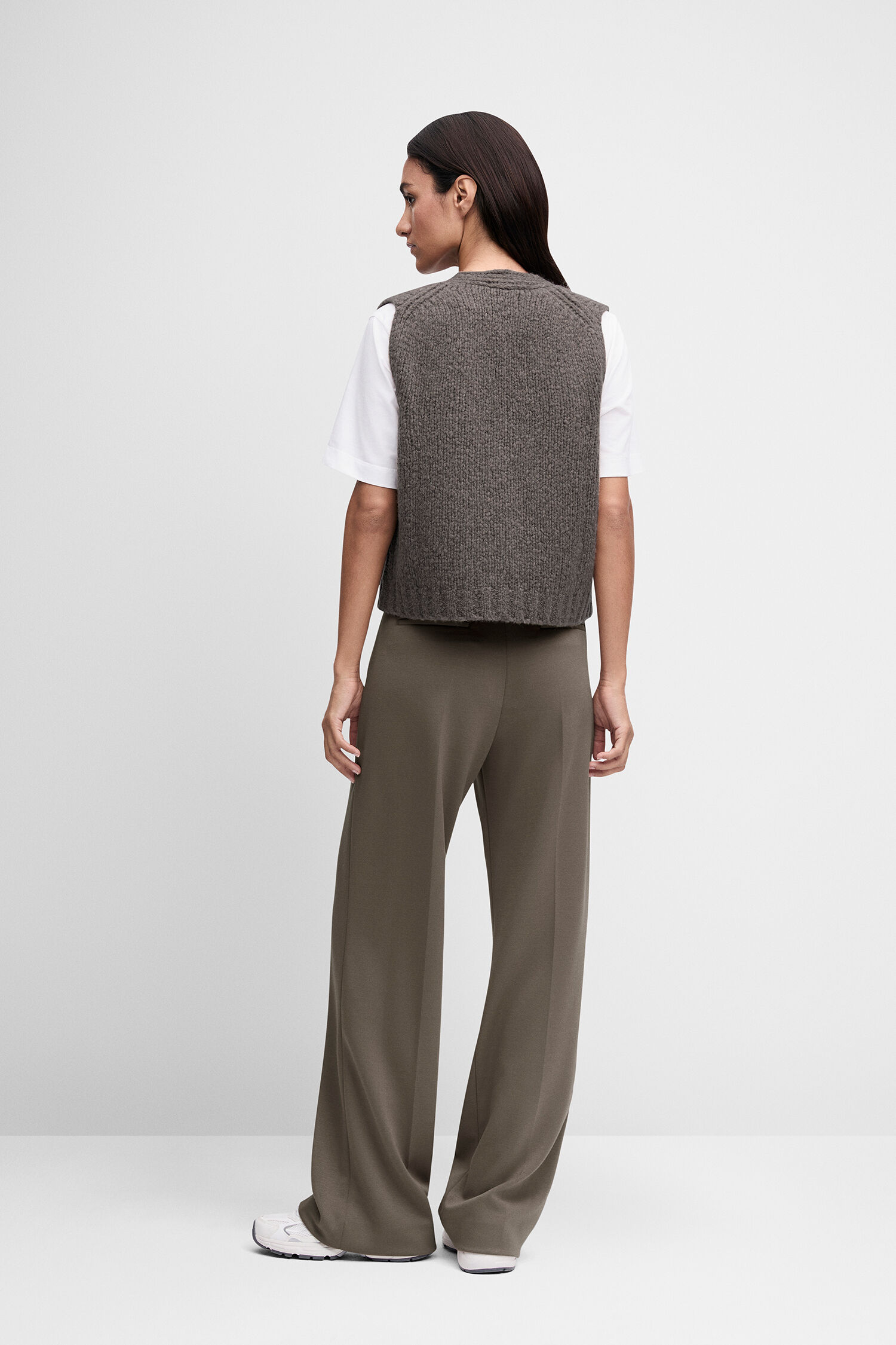 Weste, Strickweste, Grau, Weste mit Muster, Sleek Weste