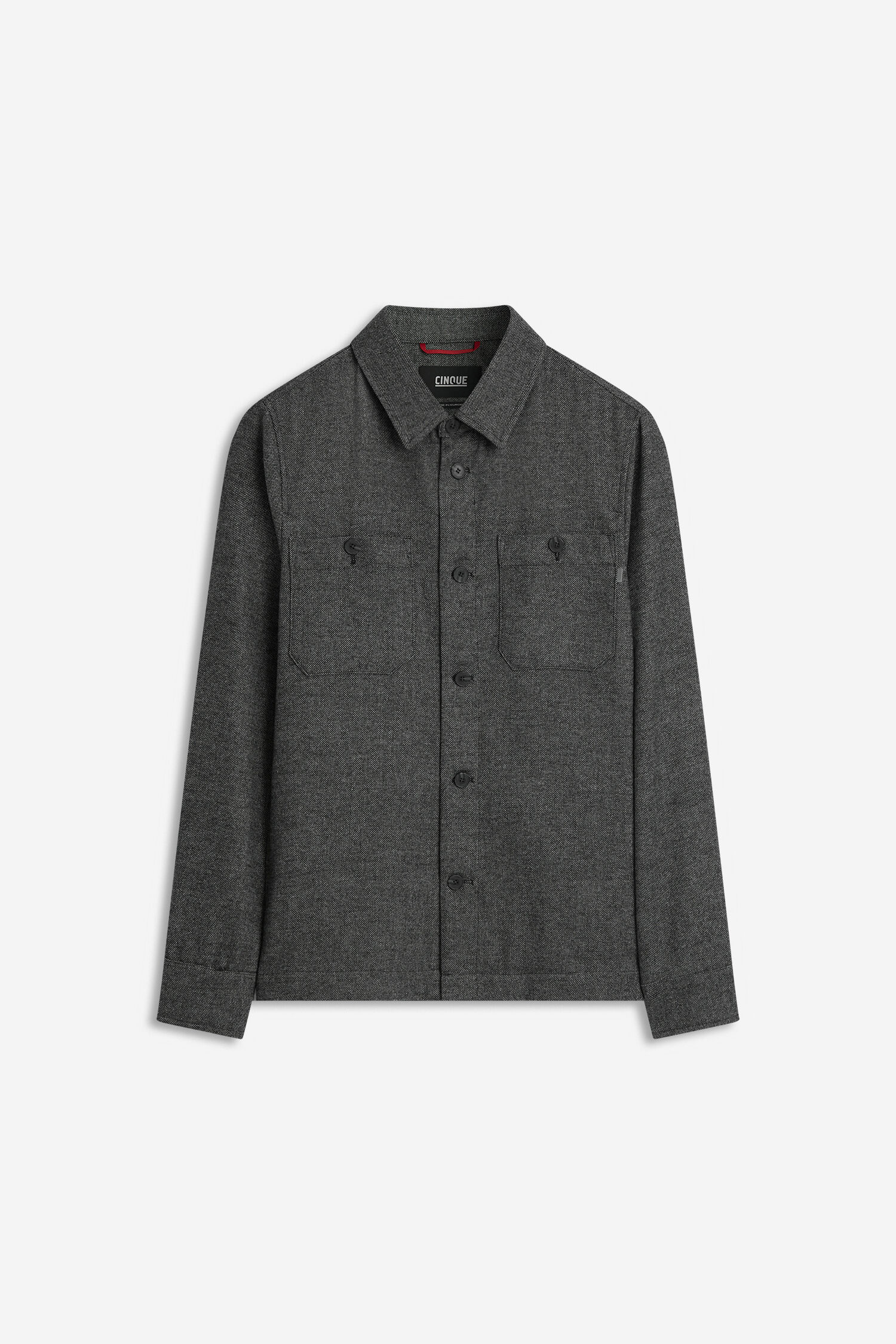 jacke, hemdenjacke, grau, knopfleiste, pattentasche