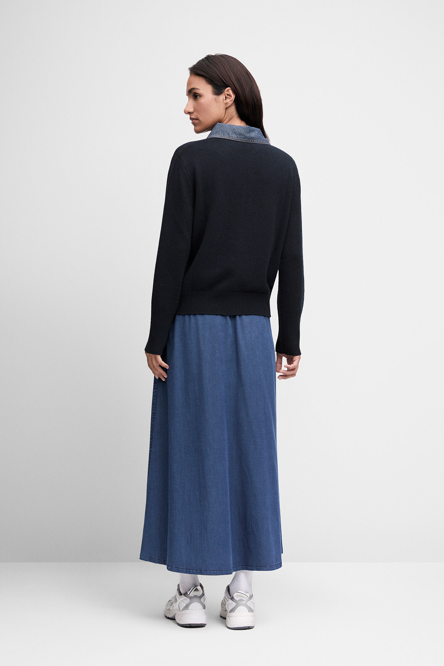 Cardigan, Pullover, Navy, Langarm, Denim-Rock
