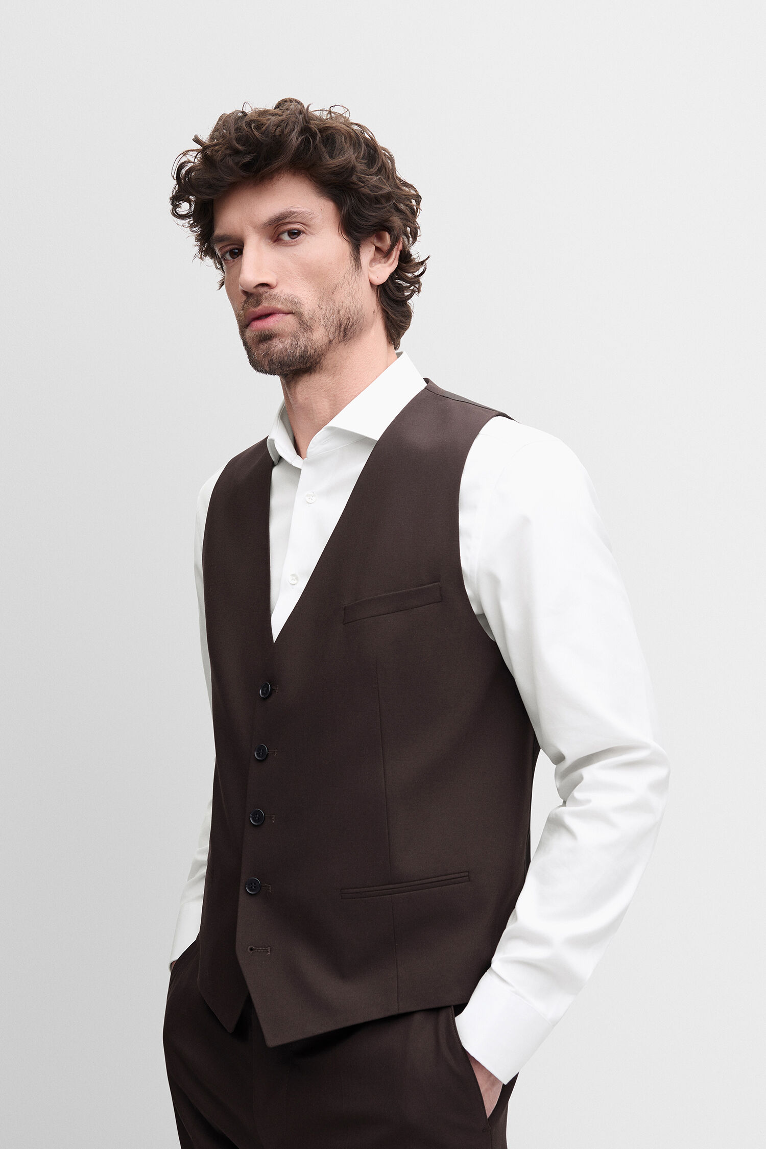 west- waistcoat?, braun?, waistcoat, formelle weste, knöpfweste -