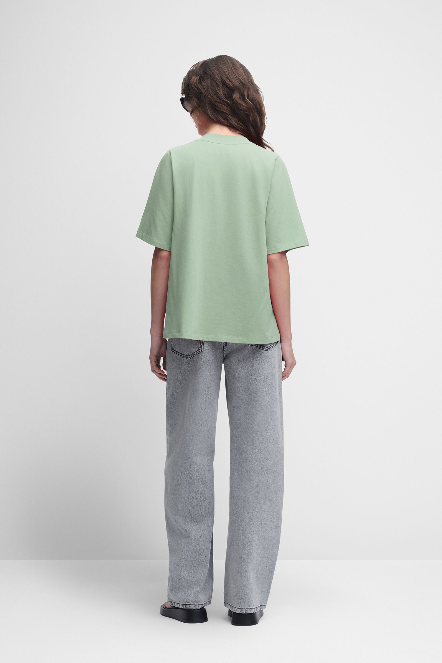 Leinen, Hosen, T-shirt, Person, Stehend