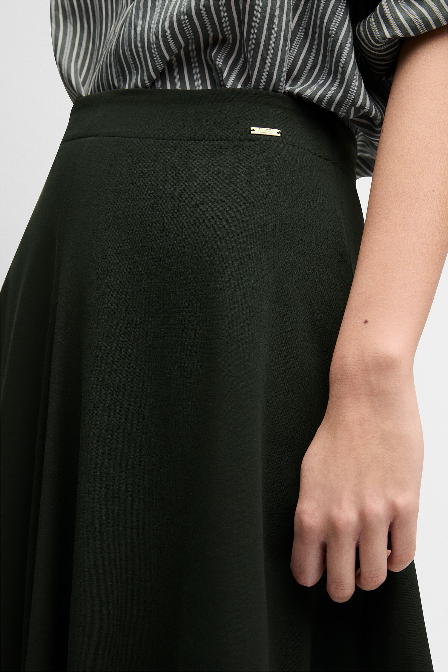 rock, weiten, knopf, kleid, grün