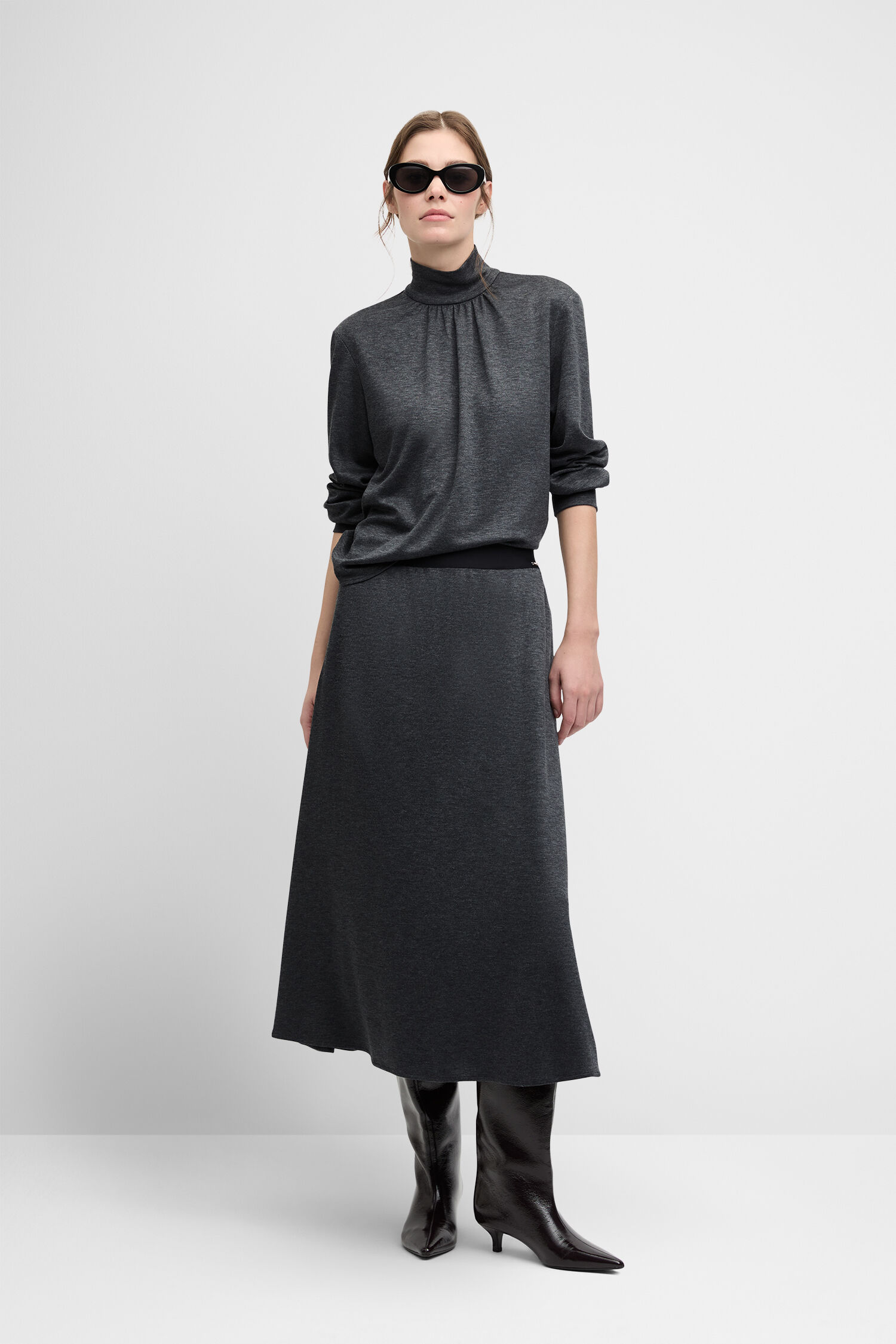 Langarm, Mantel, Kleid, Bluse, Rock
