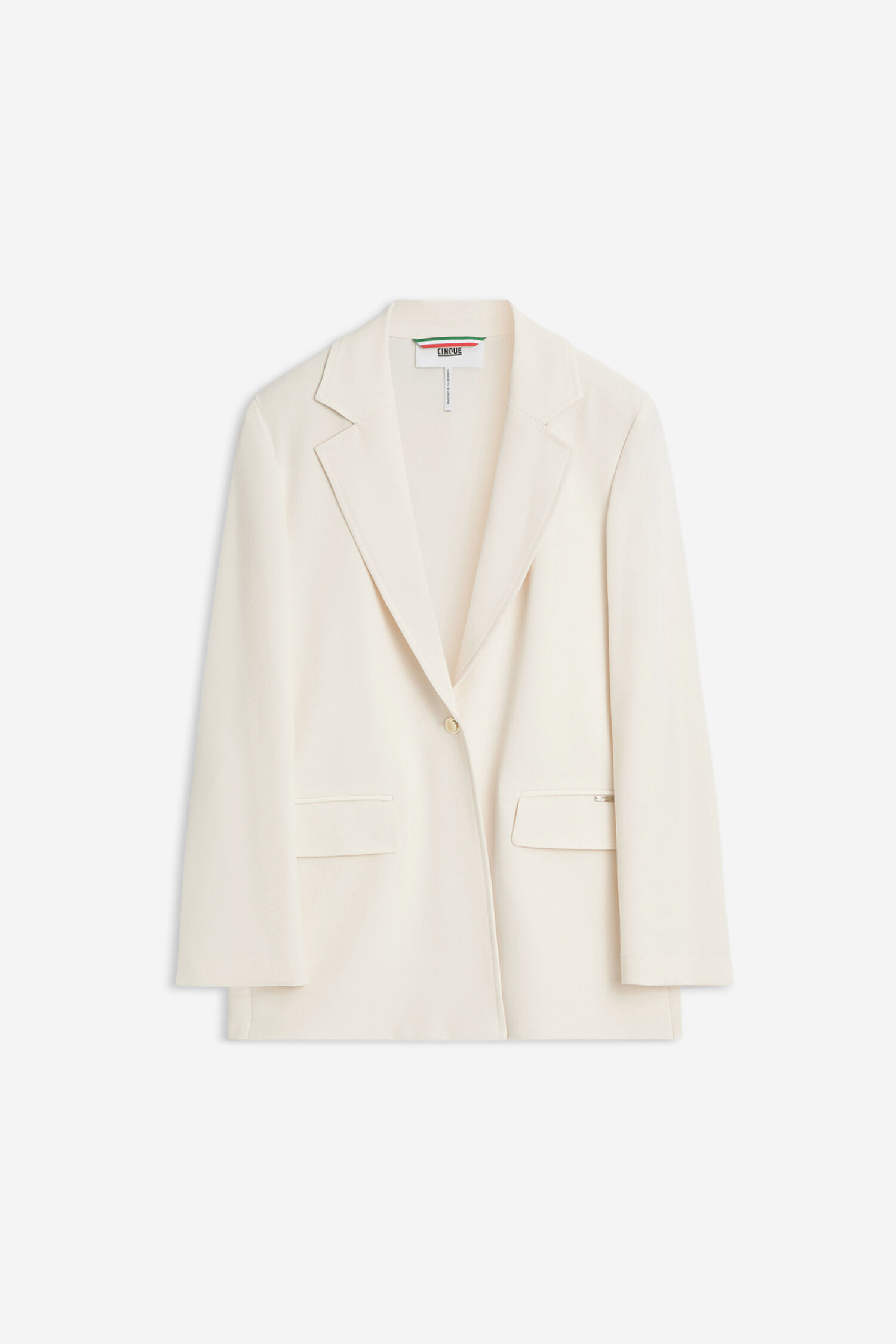 Blazer, Wolle, Creme, Einreiher, Lapel