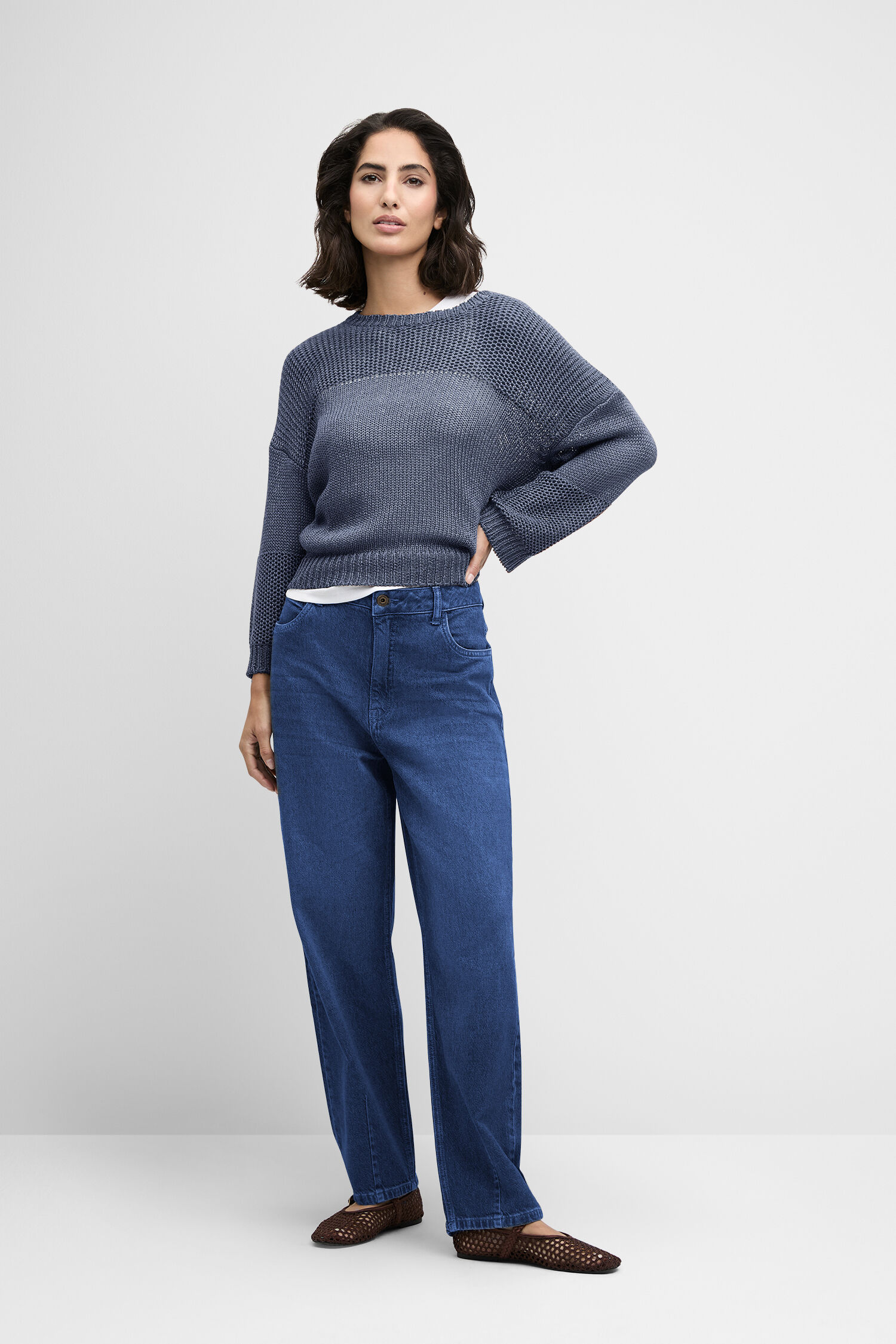 Bekleidung, Hosen, Strickwaren, Pullover, Jeanshose