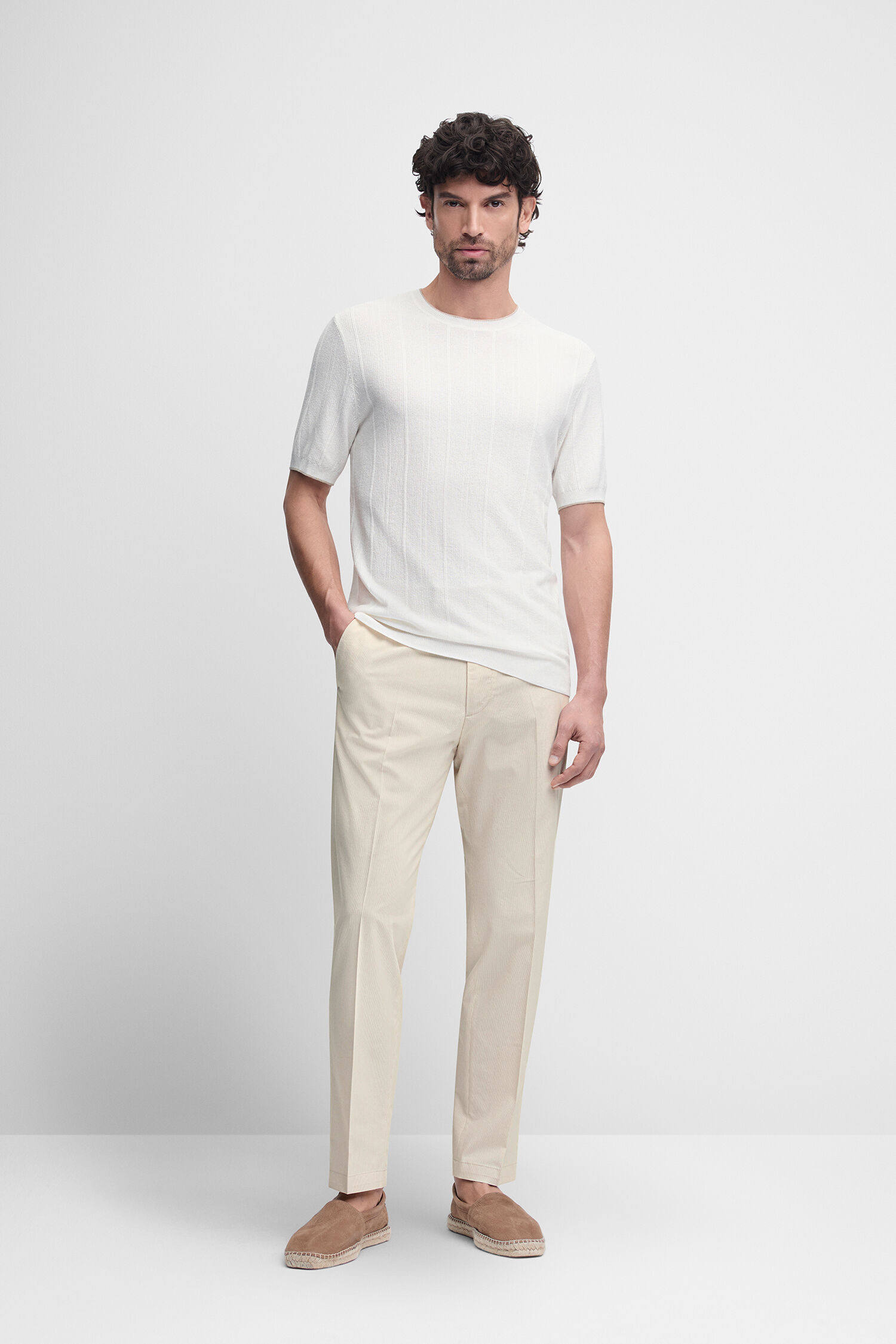 Leinen, Hosen, T-shirt, Mann, Person