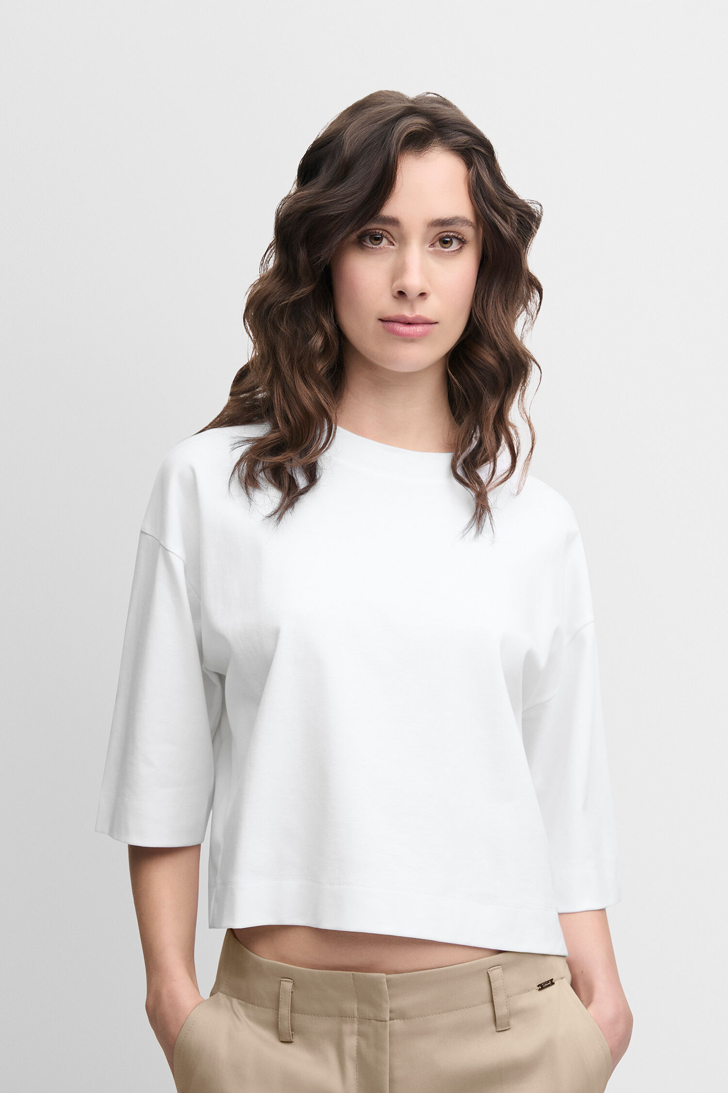 Bluse, Langarm, Ärmel, Person, Frau - weiß