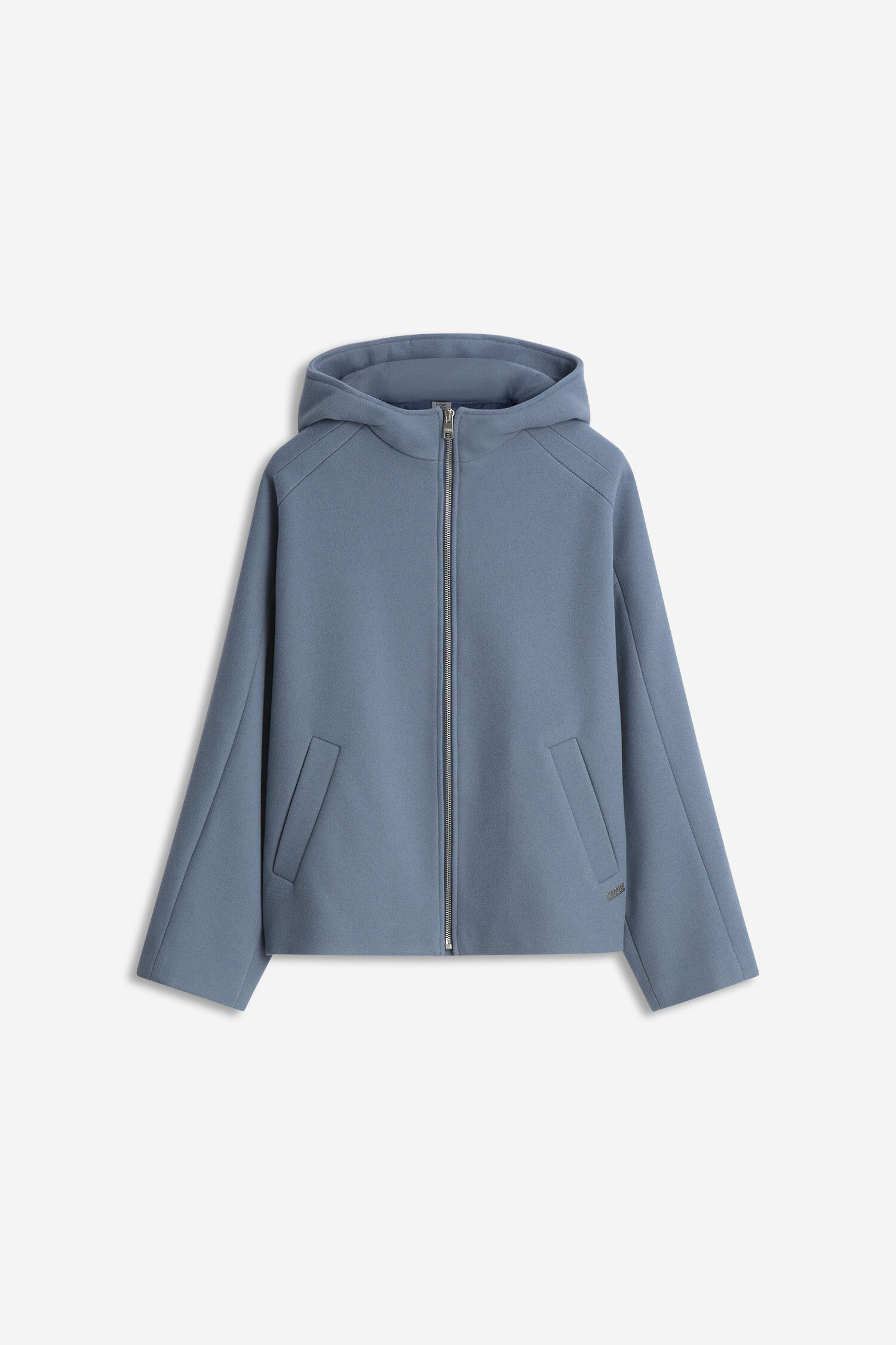 Hoodie, Blau, Reißverschluss, Taschen, Jacke