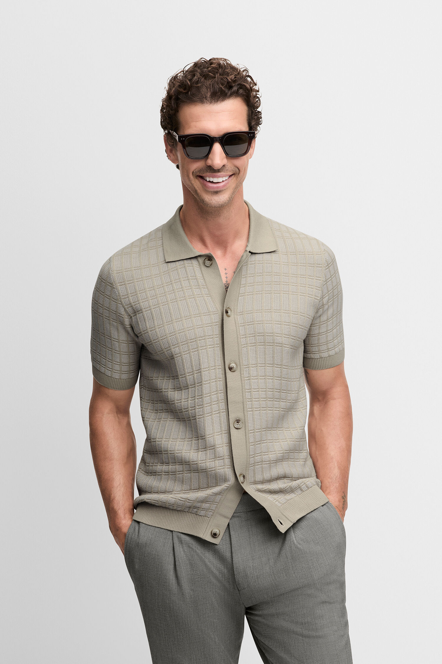 Strickjacke CIYARO Hemd, Erwachsener, Männlich, Mann, Person