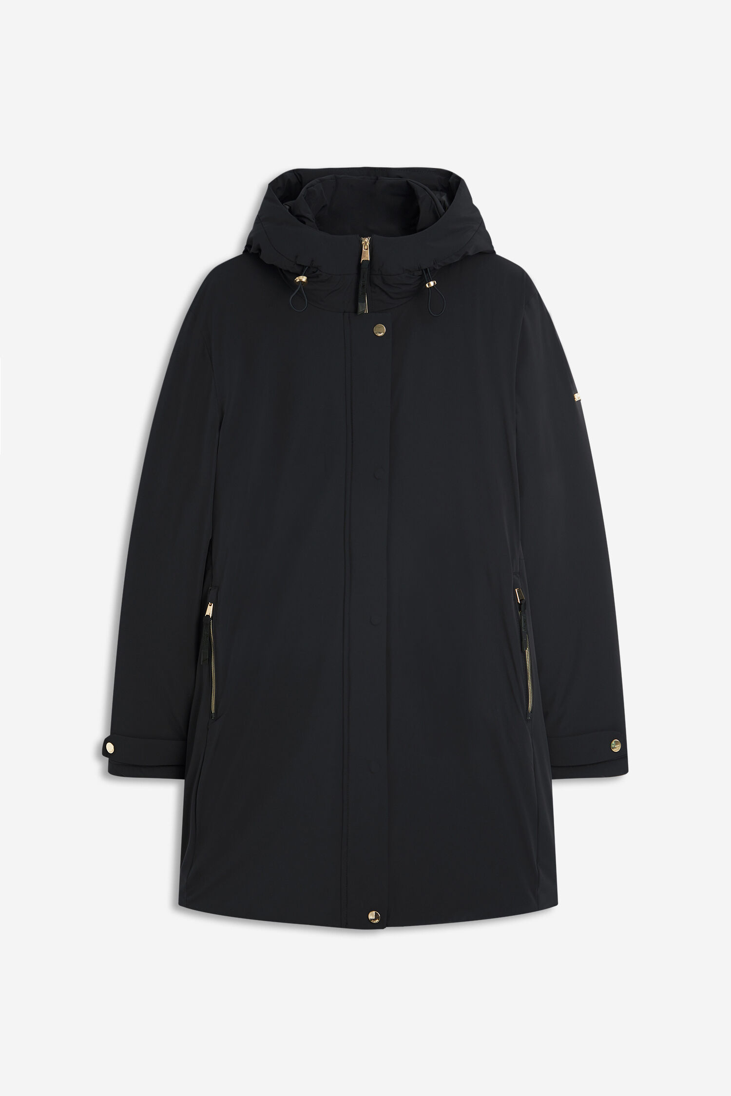 Mantel, Navy, Hoodie, Reißverschluss, Kapuze, Taschentaschen
