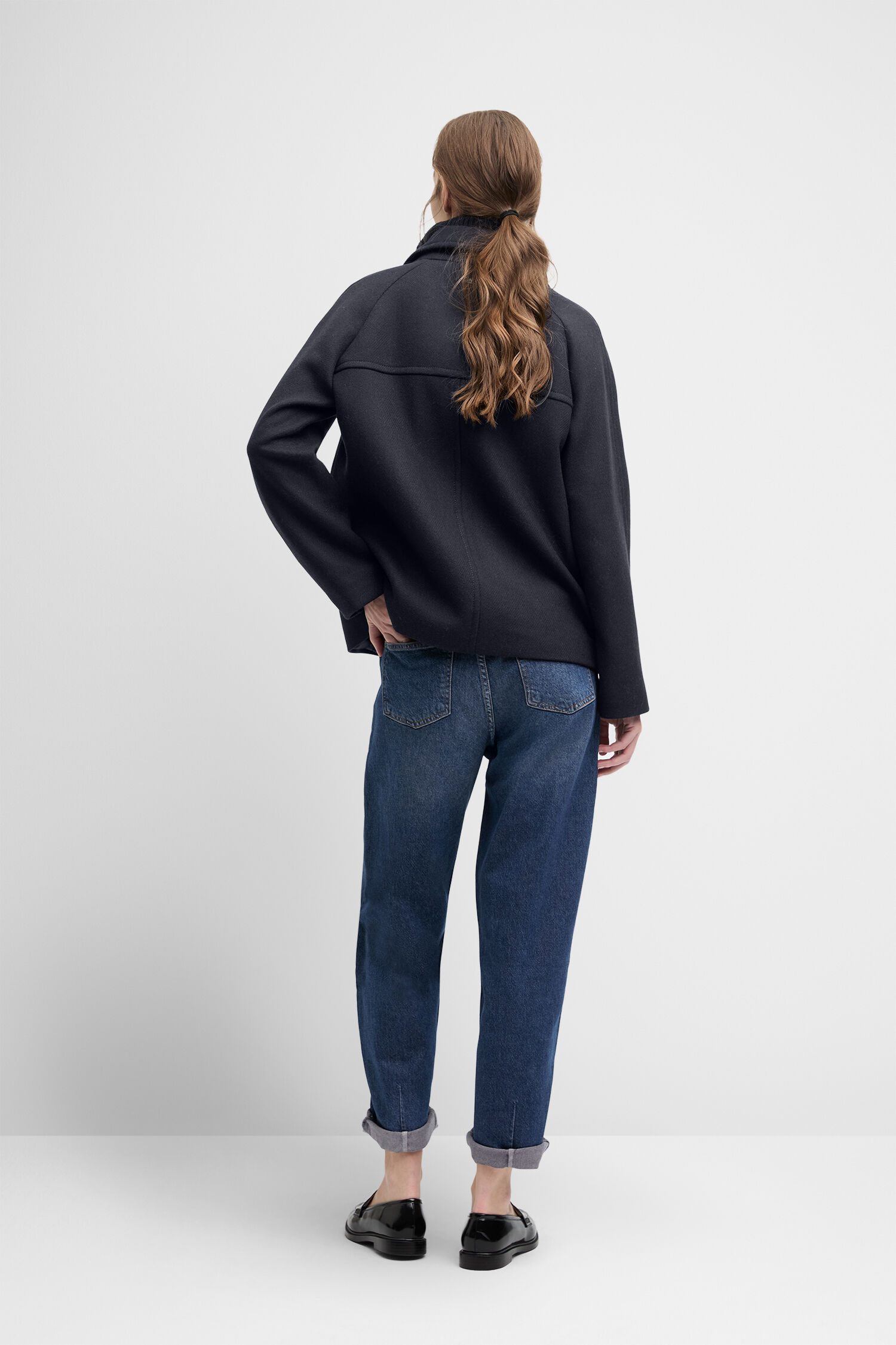 Hosen, Langarm, Mantel, Jeans, Person