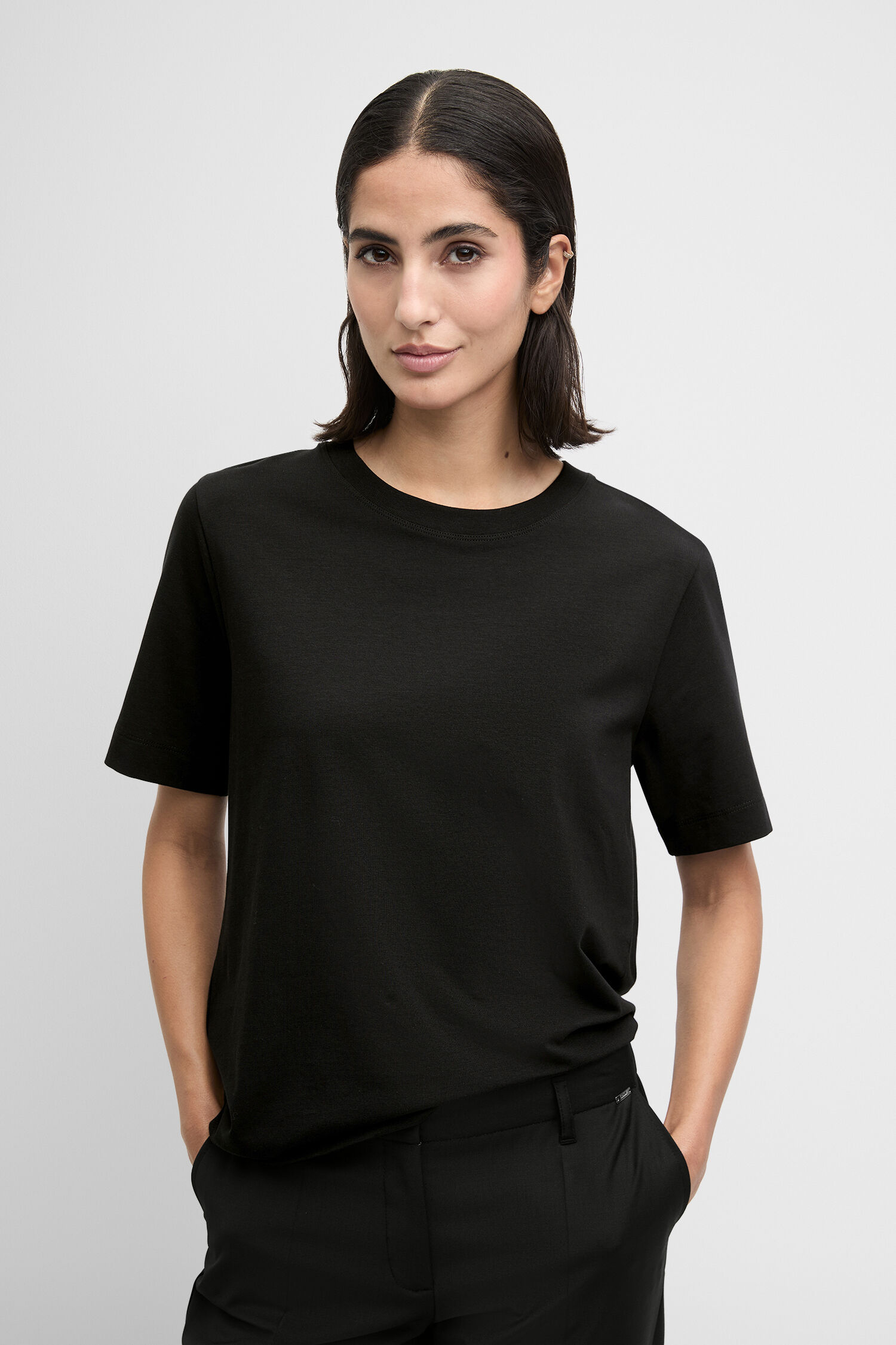 T-shirt, Bluse, Ärmel, Person, Frau - schwarz T-shirt, Bluse, Ärmel, Person, Frau - schwarz