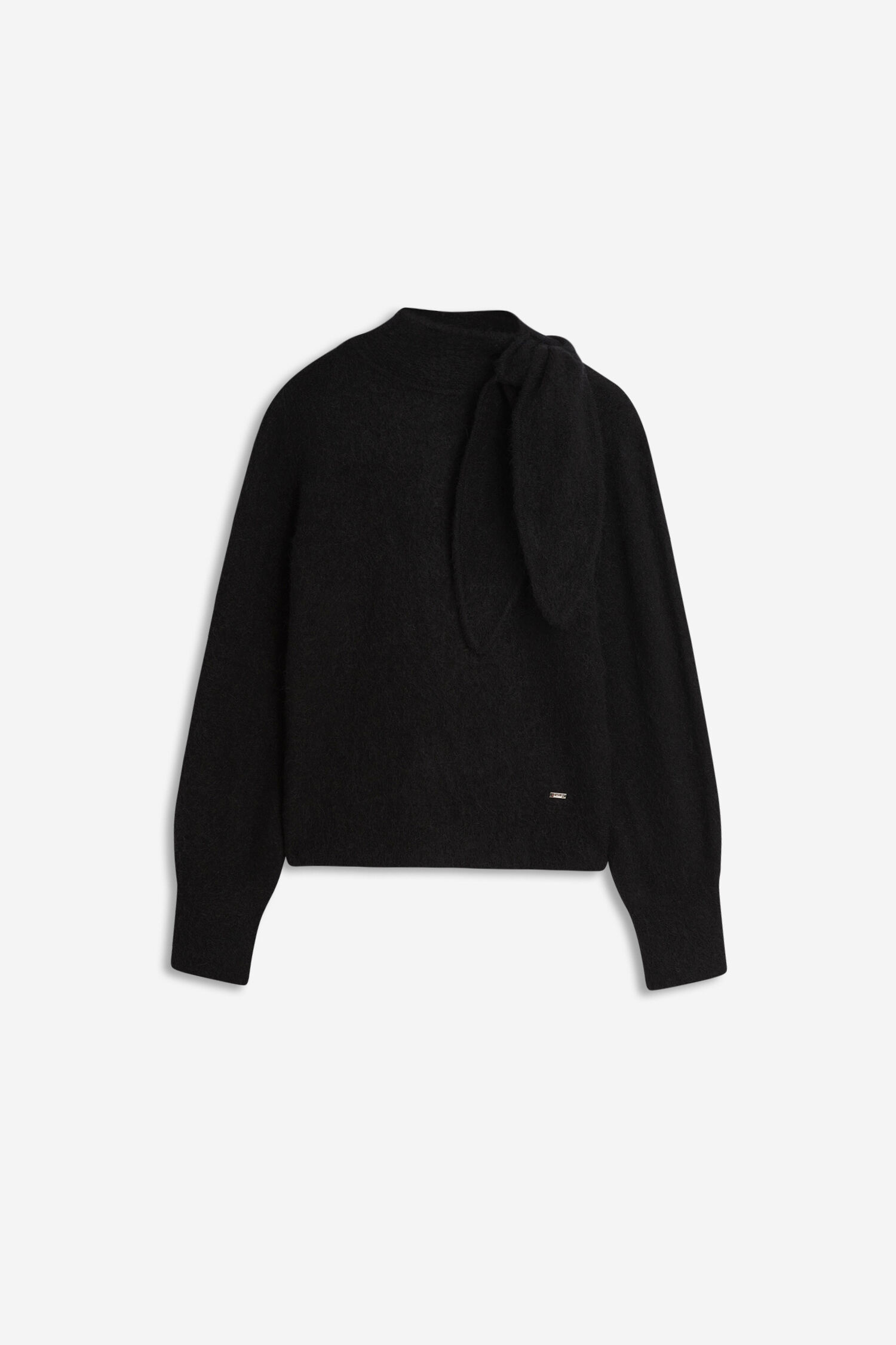 Schal, Pullover, Schwarz, Kleidung, Knotendetail