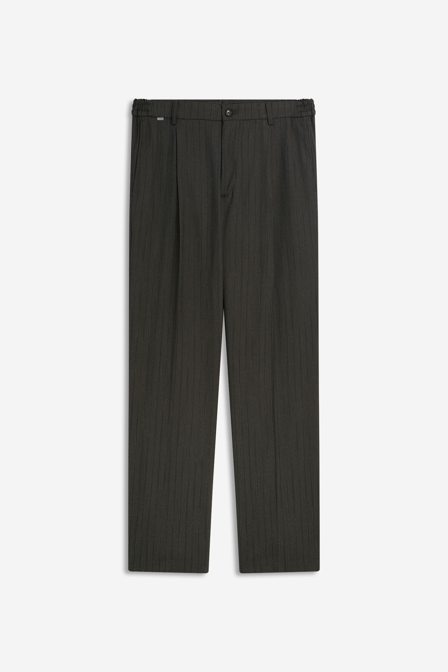 hose, anzughose, charcoal, streifen, elastischerbund