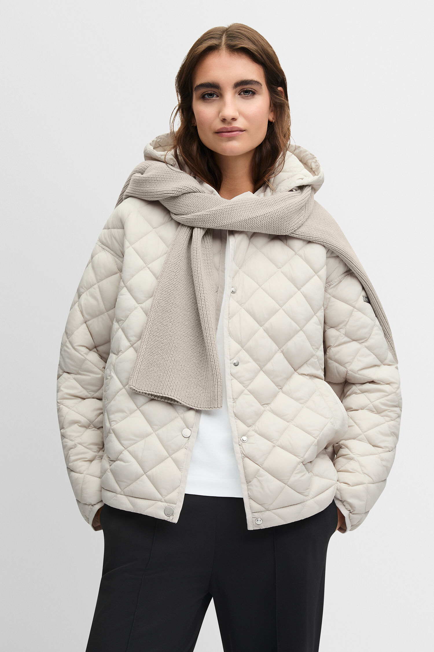 Mantel, Jacke, Pullover, Halstuch, Gesicht